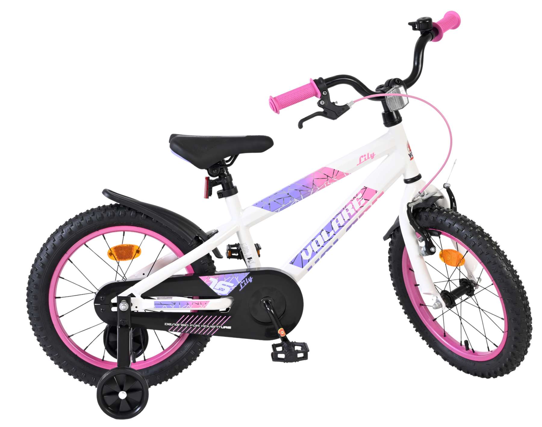 Volare Lily Kinderfiets - Meisjes - 16 inch - Wit Roze Paars 10 Volare Lily Kinderfiets - Meisjes - 16 inch - Wit Roze Paars - Afbeelding 10