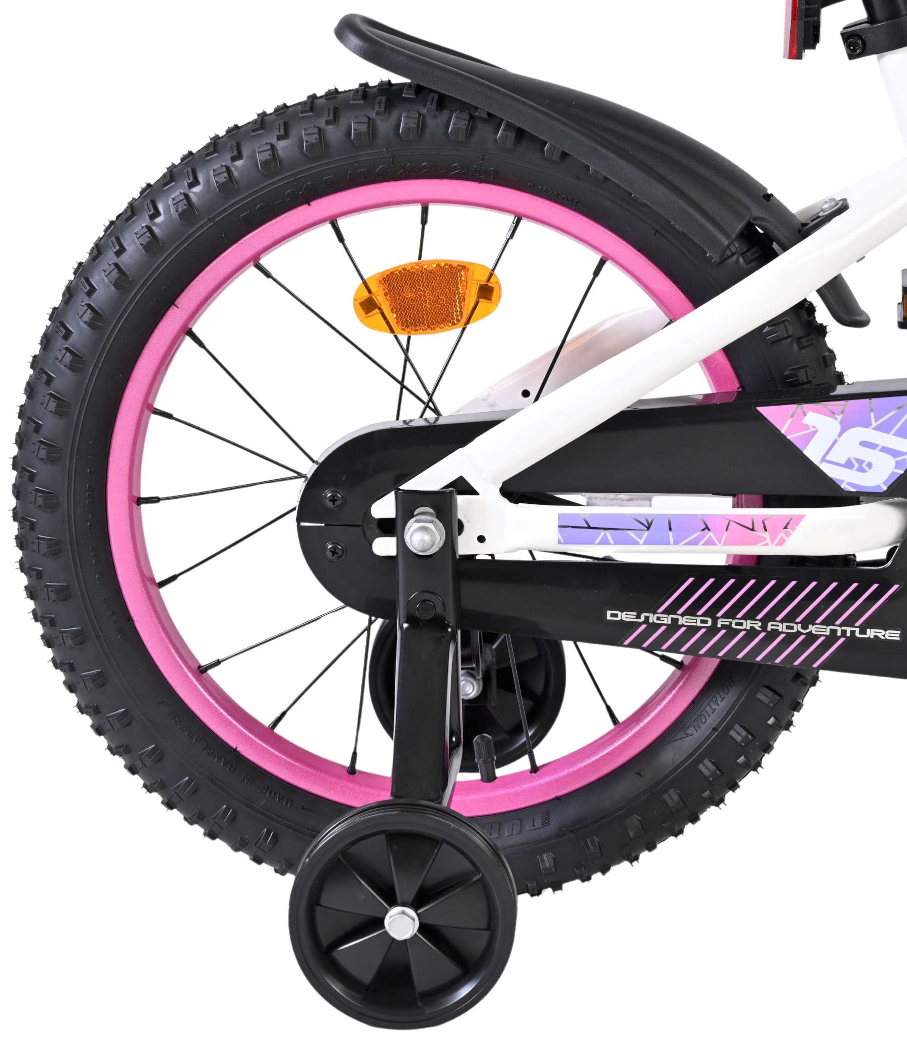 Volare Lily Kinderfiets - Meisjes - 16 inch - Wit Roze Paars 2 Volare Lily Kinderfiets - Meisjes - 16 inch - Wit Roze Paars - Afbeelding 2