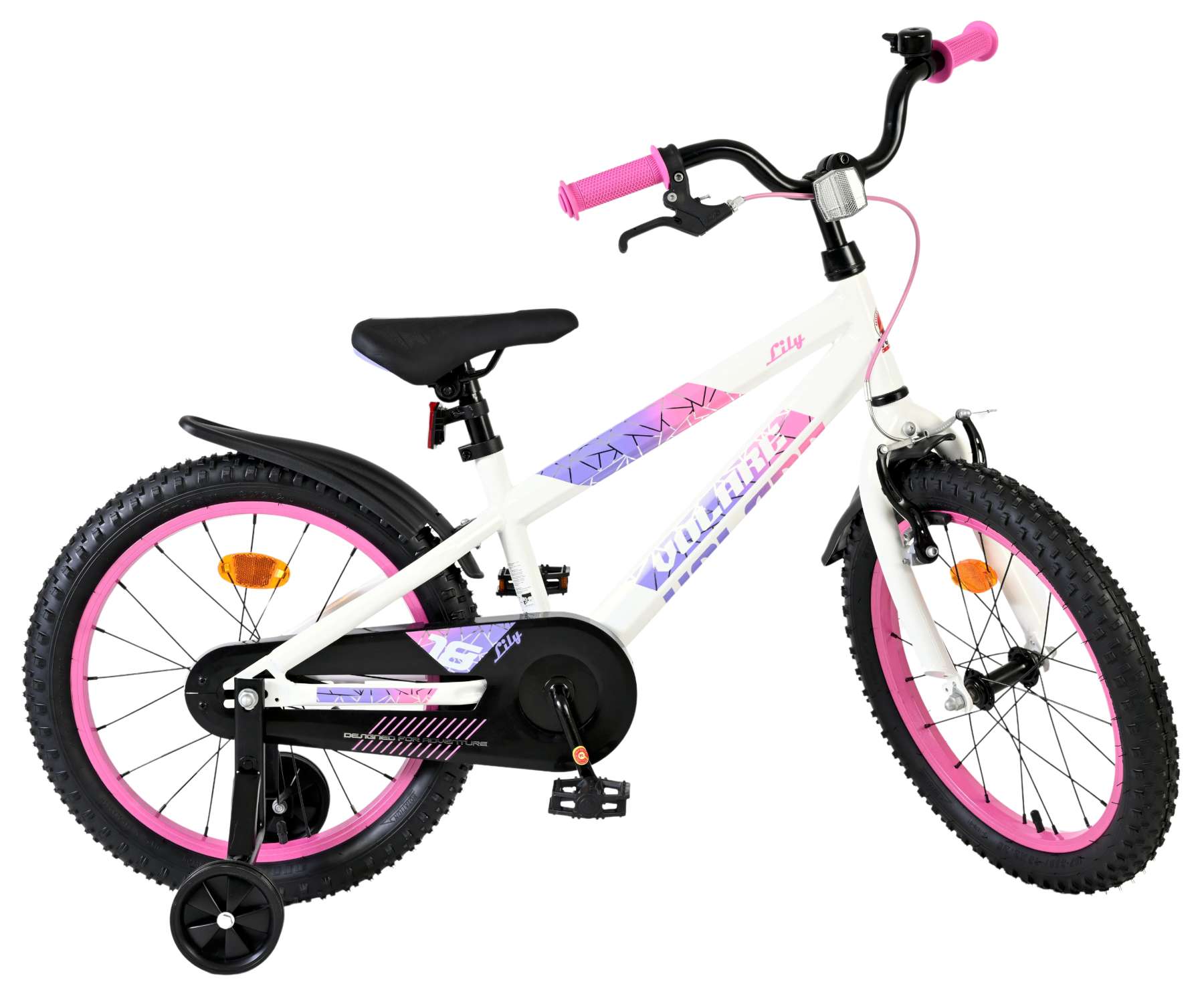 Volare Lily Kinderfiets - Meisjes - 18 inch - Wit Roze Paars 10 Volare Lily Kinderfiets - Meisjes - 18 inch - Wit Roze Paars - Afbeelding 10