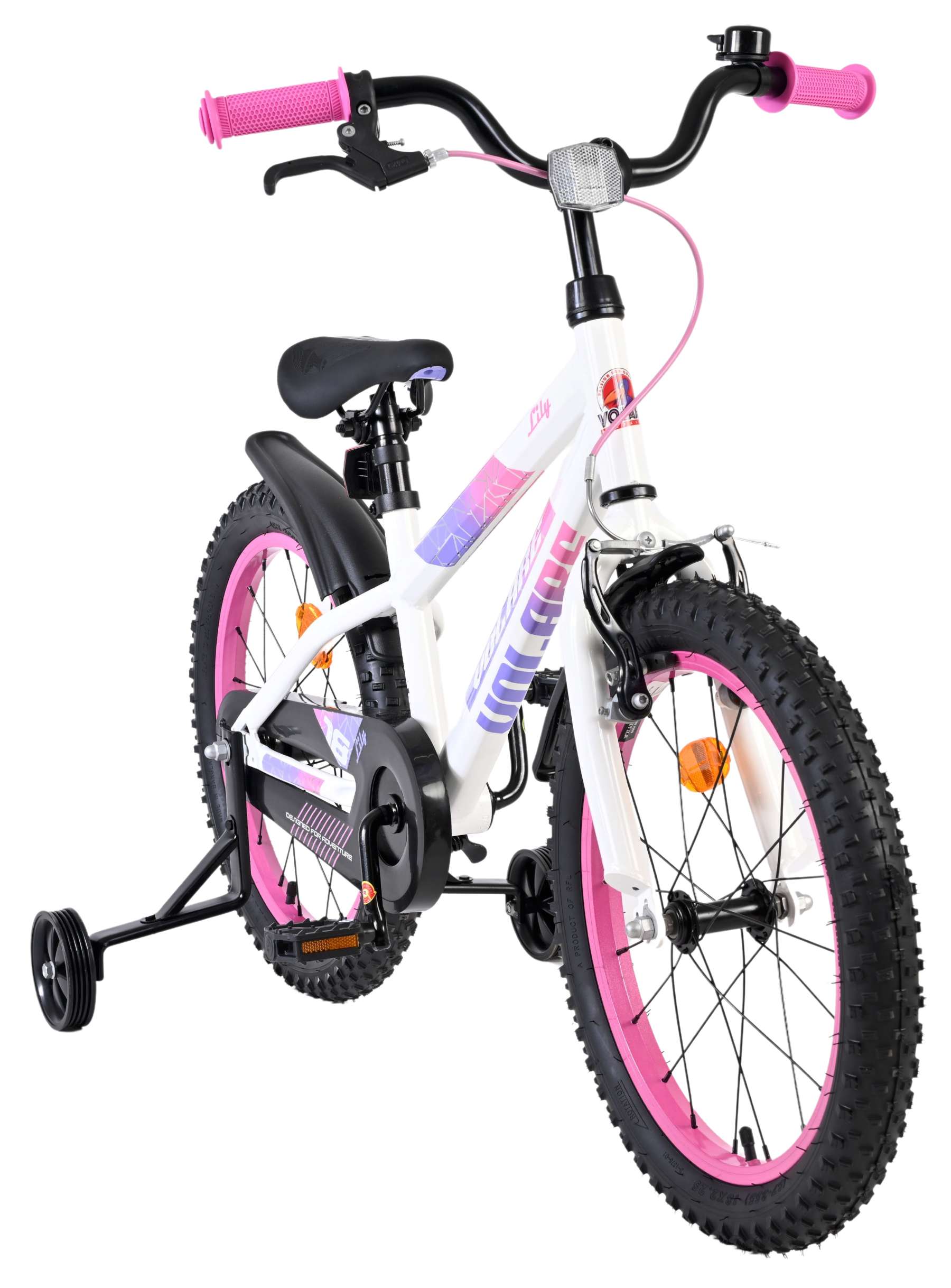 Volare Lily Kinderfiets - Meisjes - 18 inch - Wit Roze Paars 5 Volare Lily Kinderfiets - Meisjes - 18 inch - Wit Roze Paars - Afbeelding 5