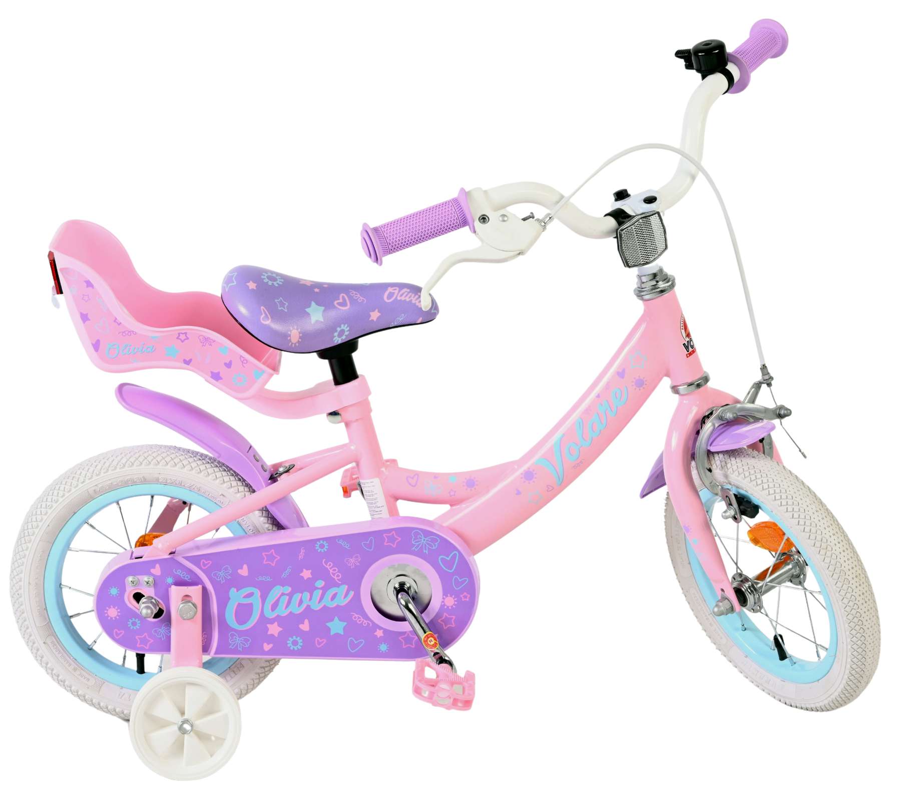 Volare Olivia Kinderfiets - Meisjes - 12 inch - Roze 10 Volare Olivia Kinderfiets - Meisjes - 12 inch - Roze - Afbeelding 10