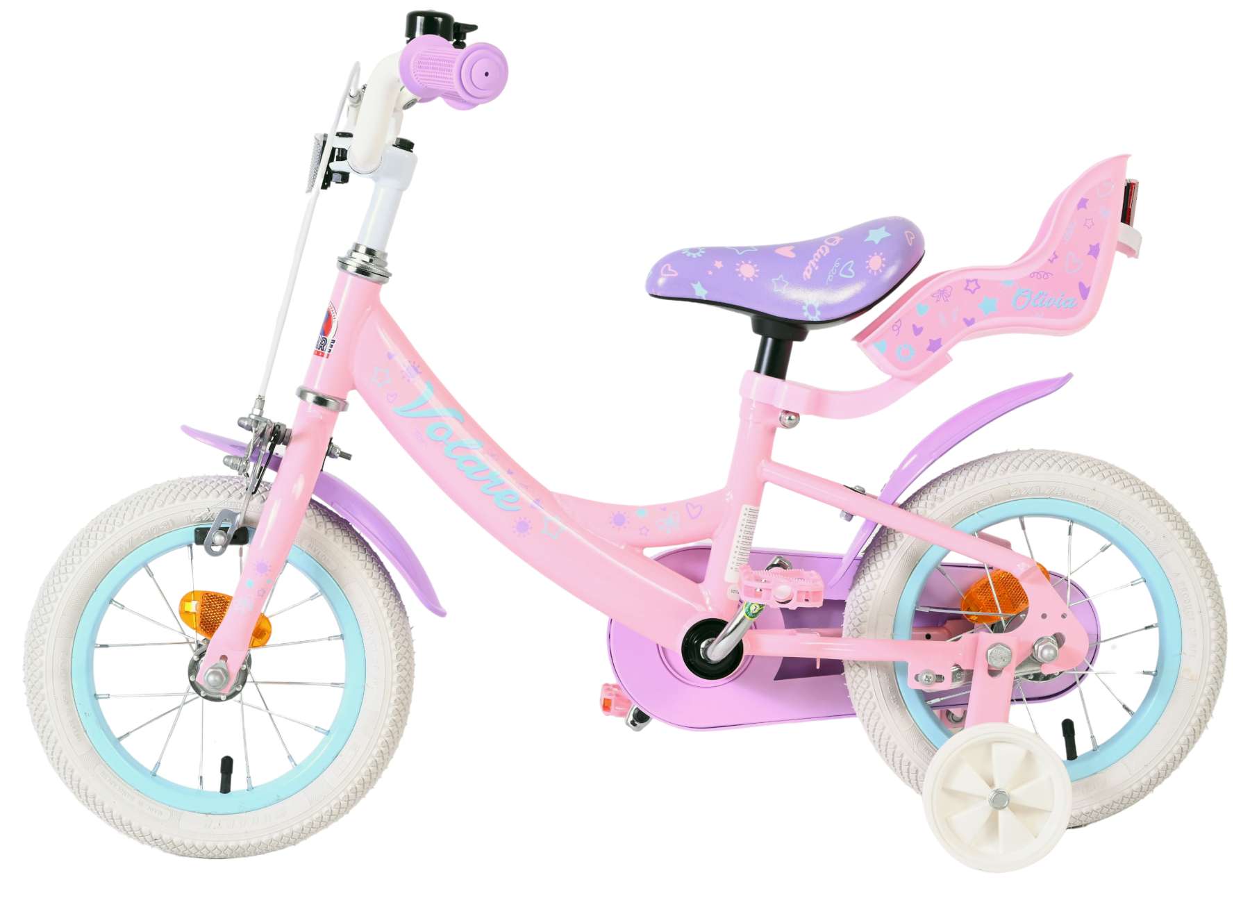 Volare Olivia Kinderfiets - Meisjes - 12 inch - Roze 7 Volare Olivia Kinderfiets - Meisjes - 12 inch - Roze - Afbeelding 7