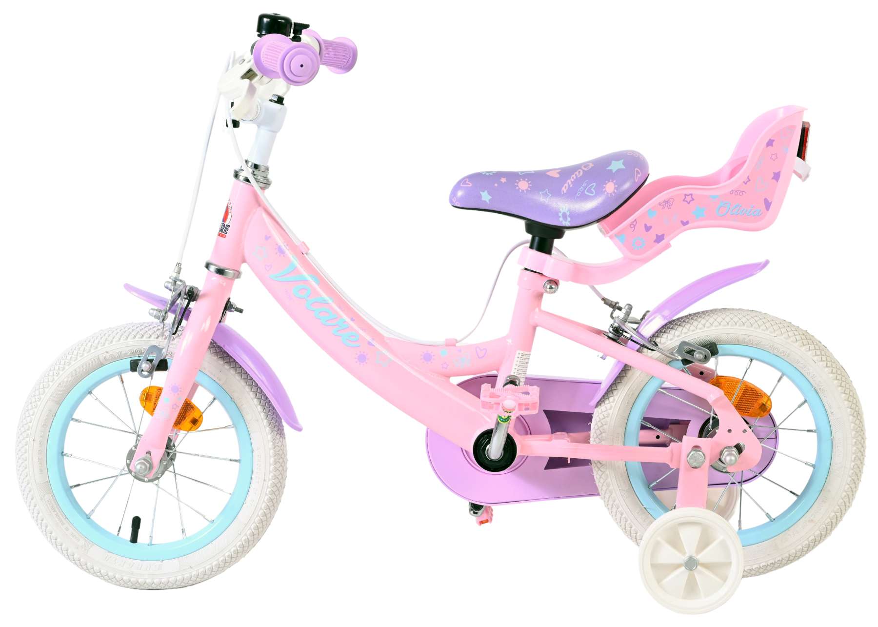 Volare Olivia Kinderfiets - Meisjes - 12 inch - Roze - Twee handremmen 7 Volare Olivia Kinderfiets - Meisjes - 12 inch - Roze - Twee handremmen - Afbeelding 7