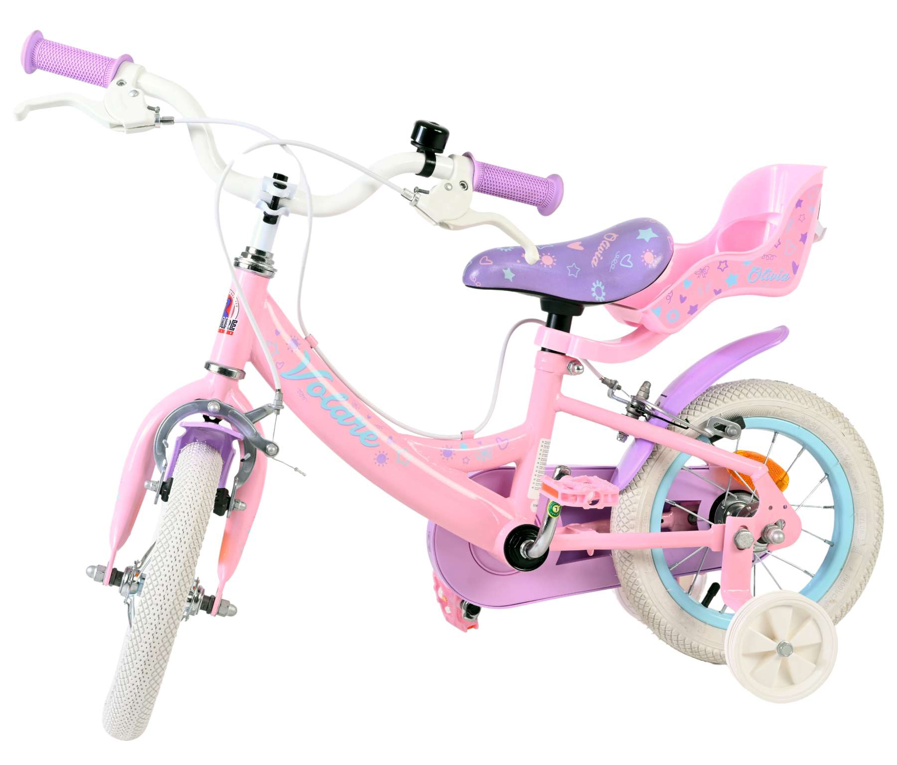 Volare Olivia Kinderfiets - Meisjes - 12 inch - Roze - Twee handremmen 8 Volare Olivia Kinderfiets - Meisjes - 12 inch - Roze - Twee handremmen - Afbeelding 8
