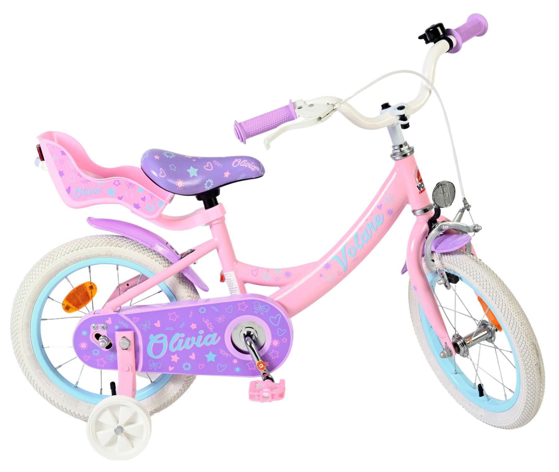 Volare Olivia Kinderfiets - Meisjes - 14 inch - Roze 10 Volare Olivia Kinderfiets - Meisjes - 14 inch - Roze - Afbeelding 10