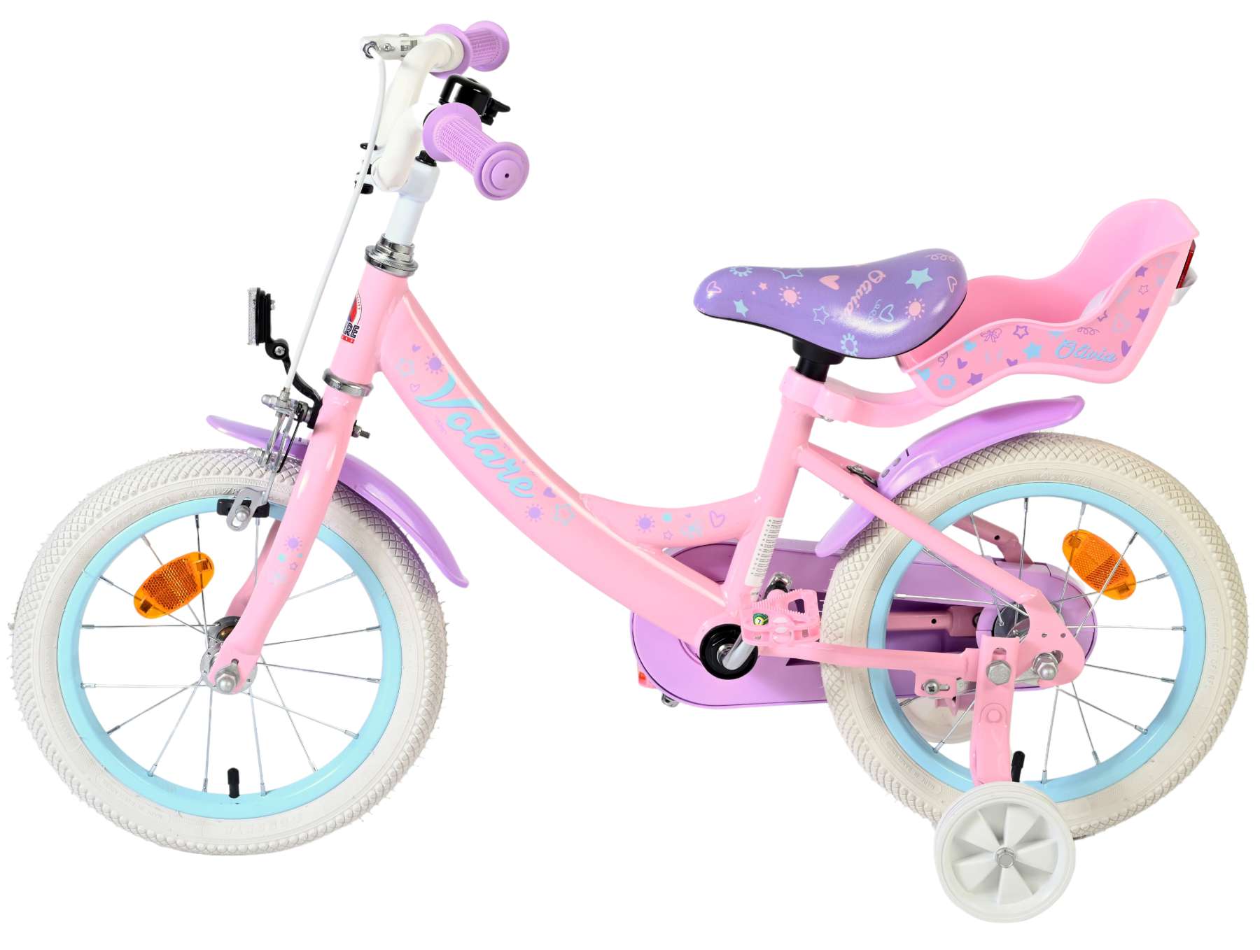 Volare Olivia Kinderfiets - Meisjes - 14 inch - Roze 7 Volare Olivia Kinderfiets - Meisjes - 14 inch - Roze - Afbeelding 7