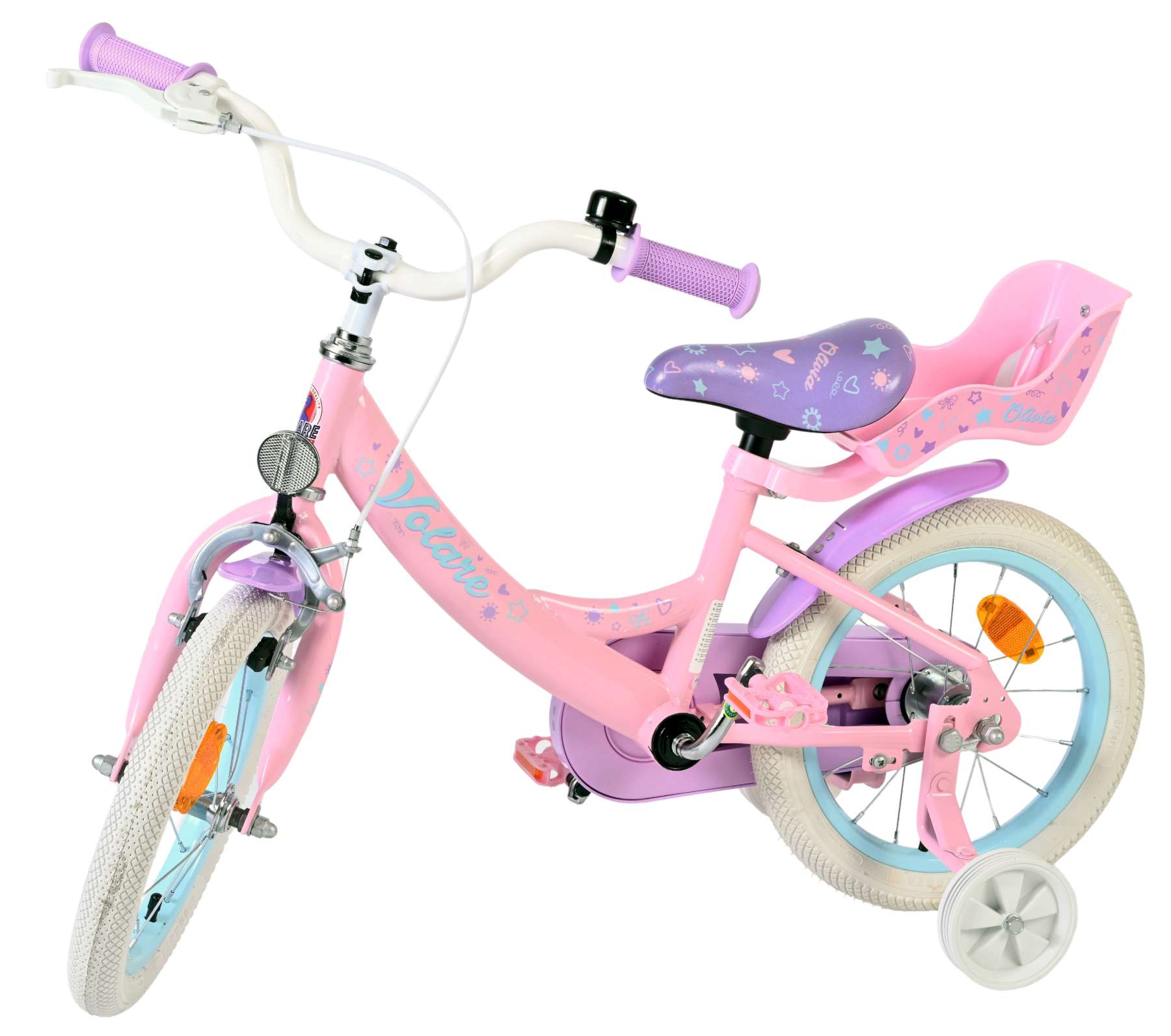 Volare Olivia Kinderfiets - Meisjes - 14 inch - Roze 8 Volare Olivia Kinderfiets - Meisjes - 14 inch - Roze - Afbeelding 8