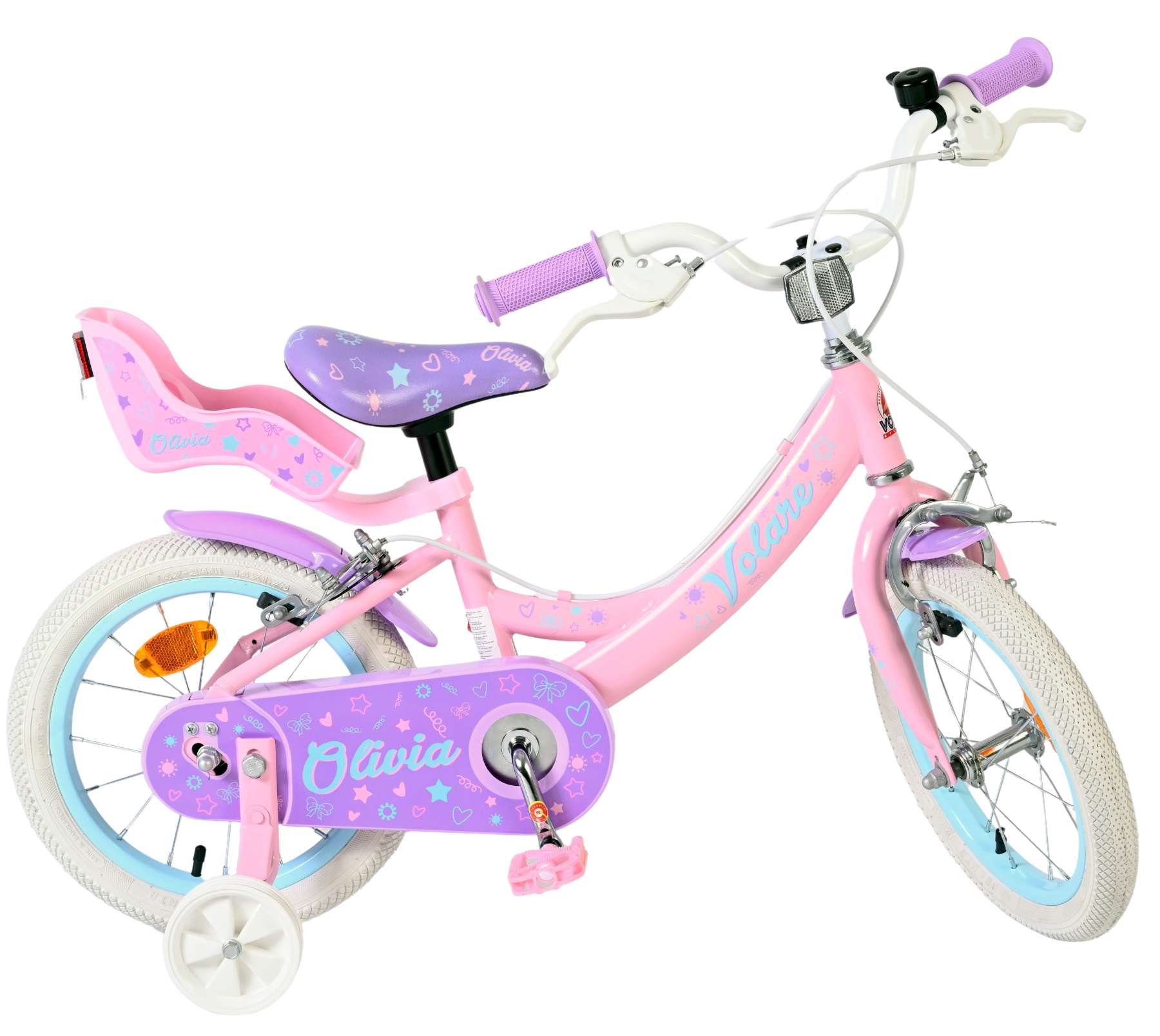 Volare Olivia Kinderfiets - Meisjes - 14 inch - Roze - Twee Handremmen 10 Volare Olivia Kinderfiets - Meisjes - 14 inch - Roze - Twee Handremmen - Afbeelding 10