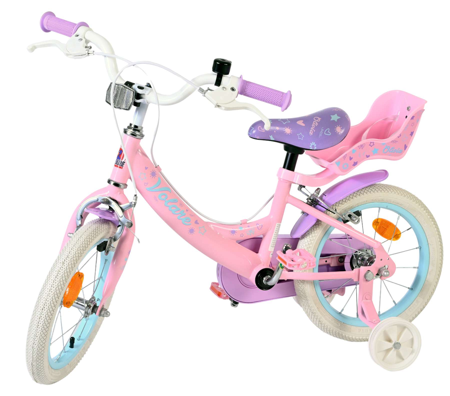 Volare Olivia Kinderfiets - Meisjes - 14 inch - Roze - Twee Handremmen 8 Volare Olivia Kinderfiets - Meisjes - 14 inch - Roze - Twee Handremmen - Afbeelding 8