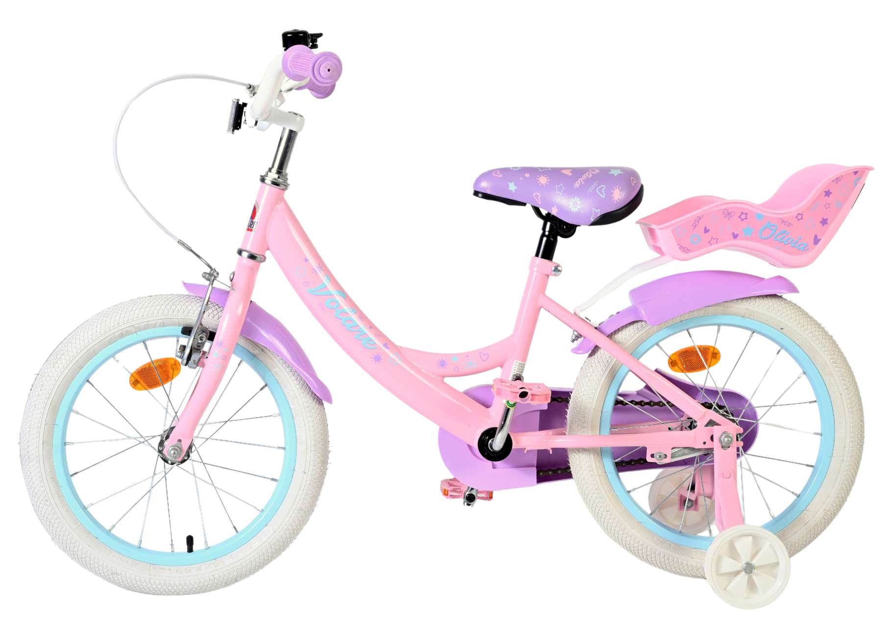 Volare Olivia Kinderfiets - Meisjes - 16 inch - Roze 7 Volare Olivia Kinderfiets - Meisjes - 16 inch - Roze - Afbeelding 7