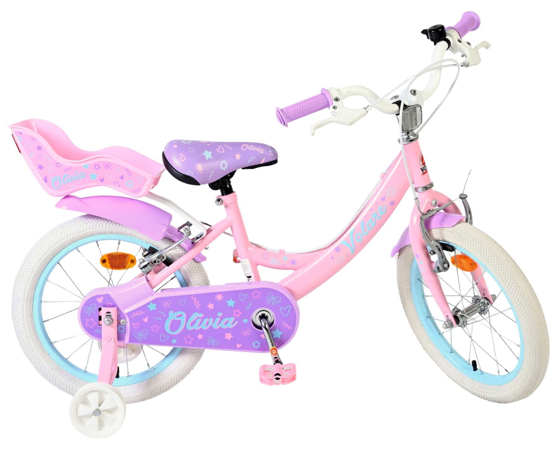 Volare Olivia Kinderfiets - Meisjes - 16 inch - Roze - Twee Handremmen 10 Volare Olivia Kinderfiets - Meisjes - 16 inch - Roze - Twee Handremmen - Afbeelding 10