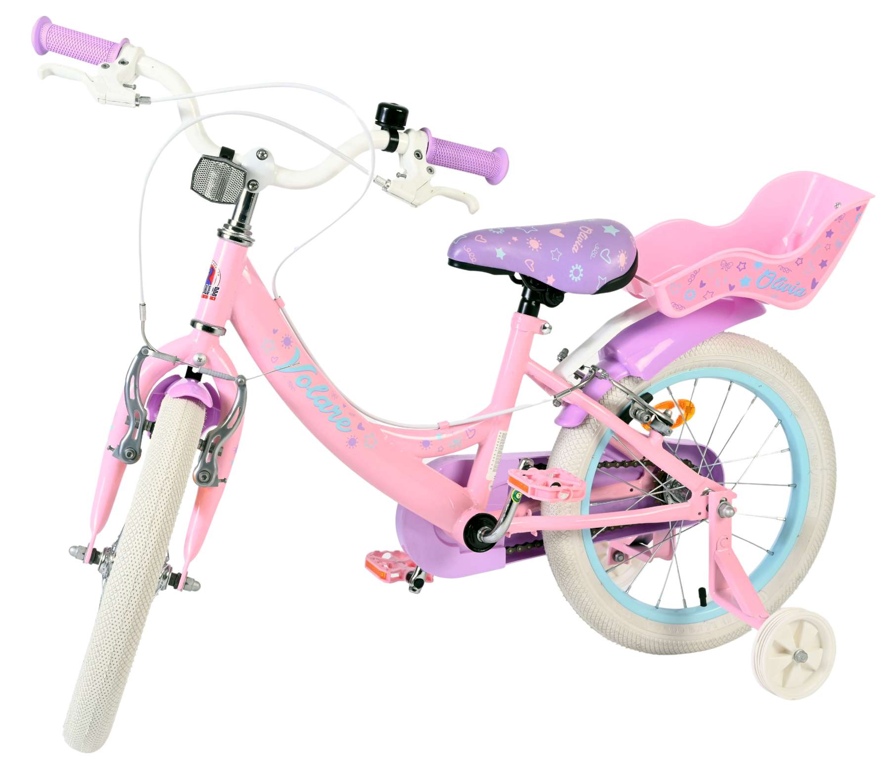 Volare Olivia Kinderfiets - Meisjes - 16 inch - Roze - Twee Handremmen 8 Volare Olivia Kinderfiets - Meisjes - 16 inch - Roze - Twee Handremmen - Afbeelding 8