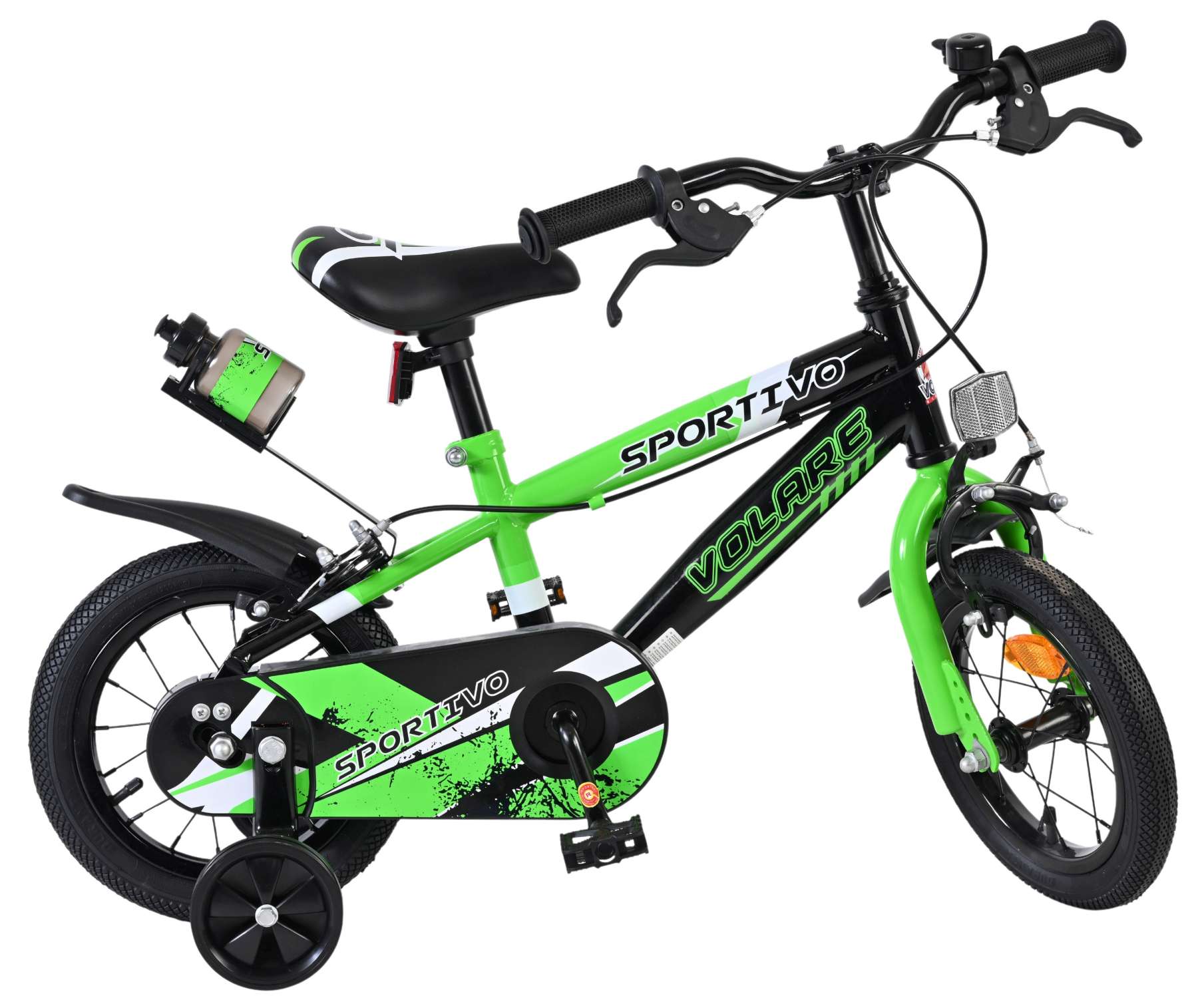 Volare Sportivo Kinderfiets - Jongens - 12 inch - Groen Zwart - Twee Handremmen 10 Volare Sportivo Kinderfiets - Jongens - 12 inch - Groen Zwart - Twee Handremmen - Afbeelding 10