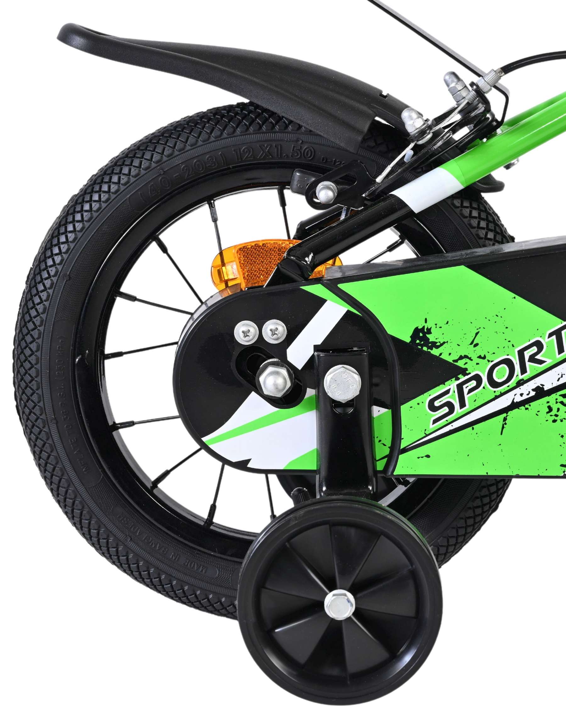 Volare Sportivo Kinderfiets - Jongens - 12 inch - Groen Zwart - Twee Handremmen 2 Volare Sportivo Kinderfiets - Jongens - 12 inch - Groen Zwart - Twee Handremmen - Afbeelding 2