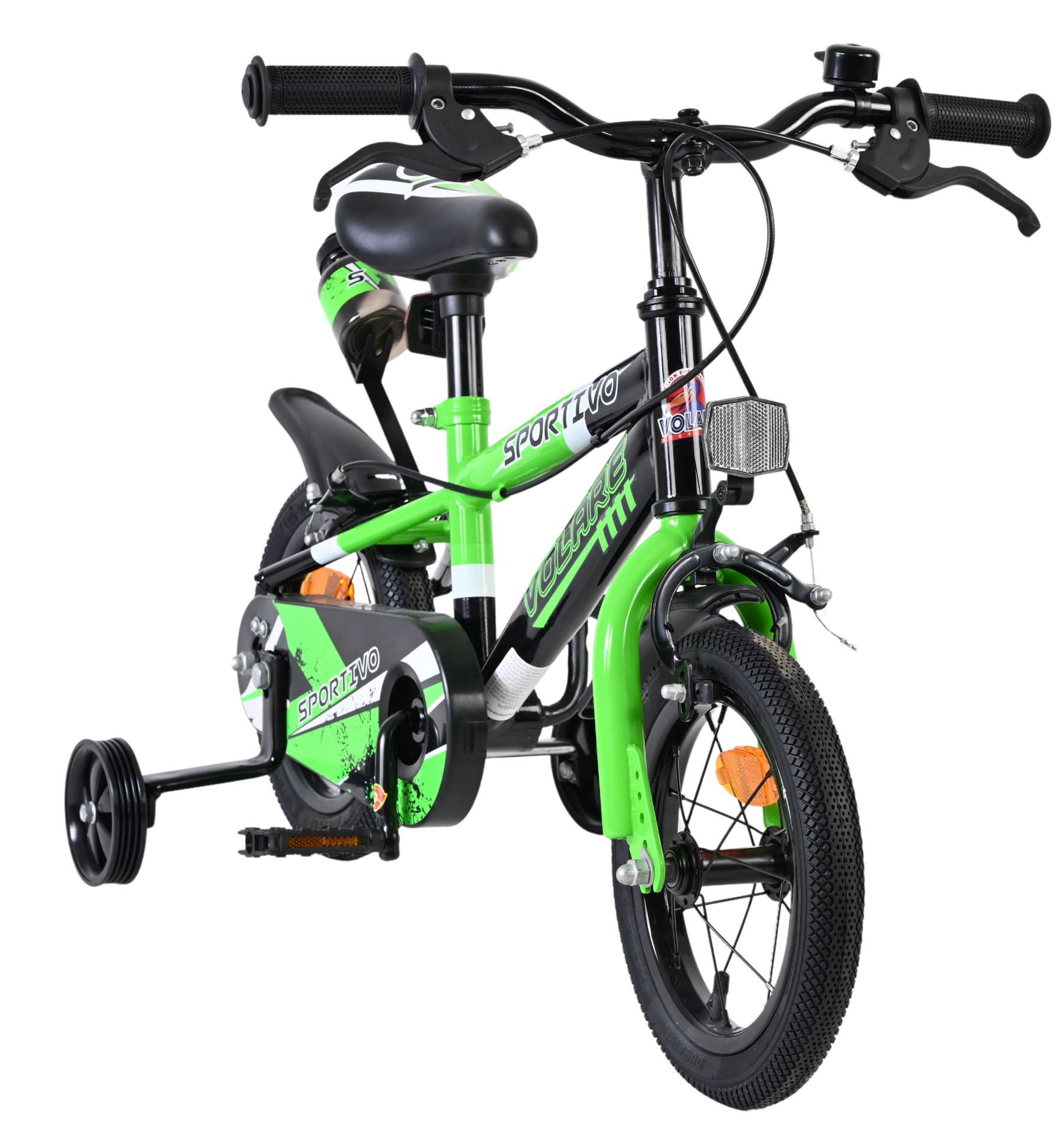 Volare Sportivo Kinderfiets - Jongens - 12 inch - Groen Zwart - Twee Handremmen 5 Volare Sportivo Kinderfiets - Jongens - 12 inch - Groen Zwart - Twee Handremmen - Afbeelding 5