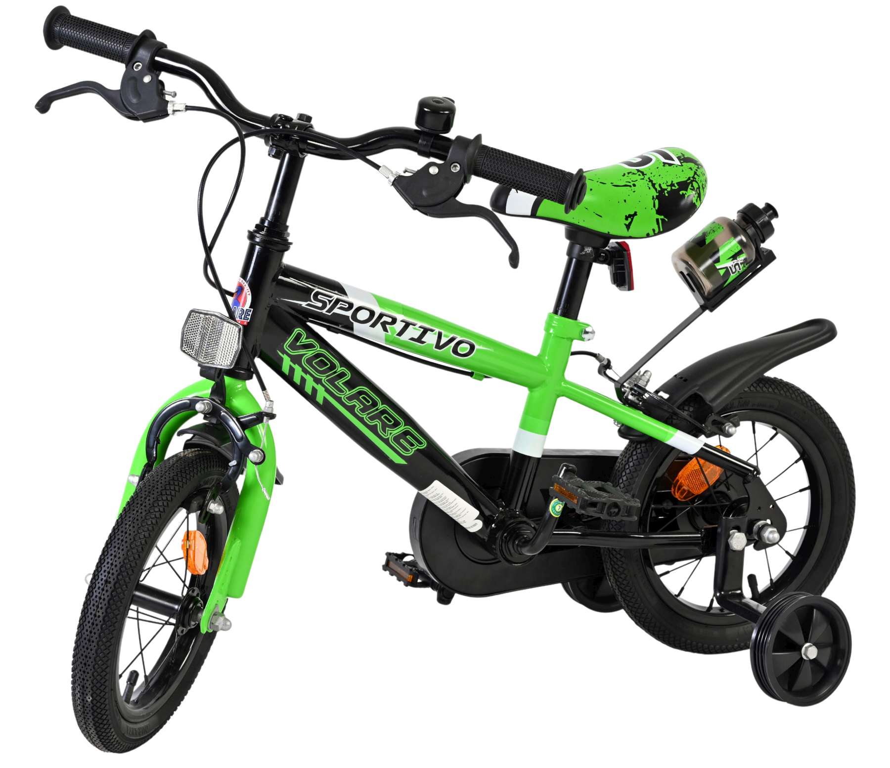 Volare Sportivo Kinderfiets - Jongens - 12 inch - Groen Zwart - Twee Handremmen 8 Volare Sportivo Kinderfiets - Jongens - 12 inch - Groen Zwart - Twee Handremmen - Afbeelding 8