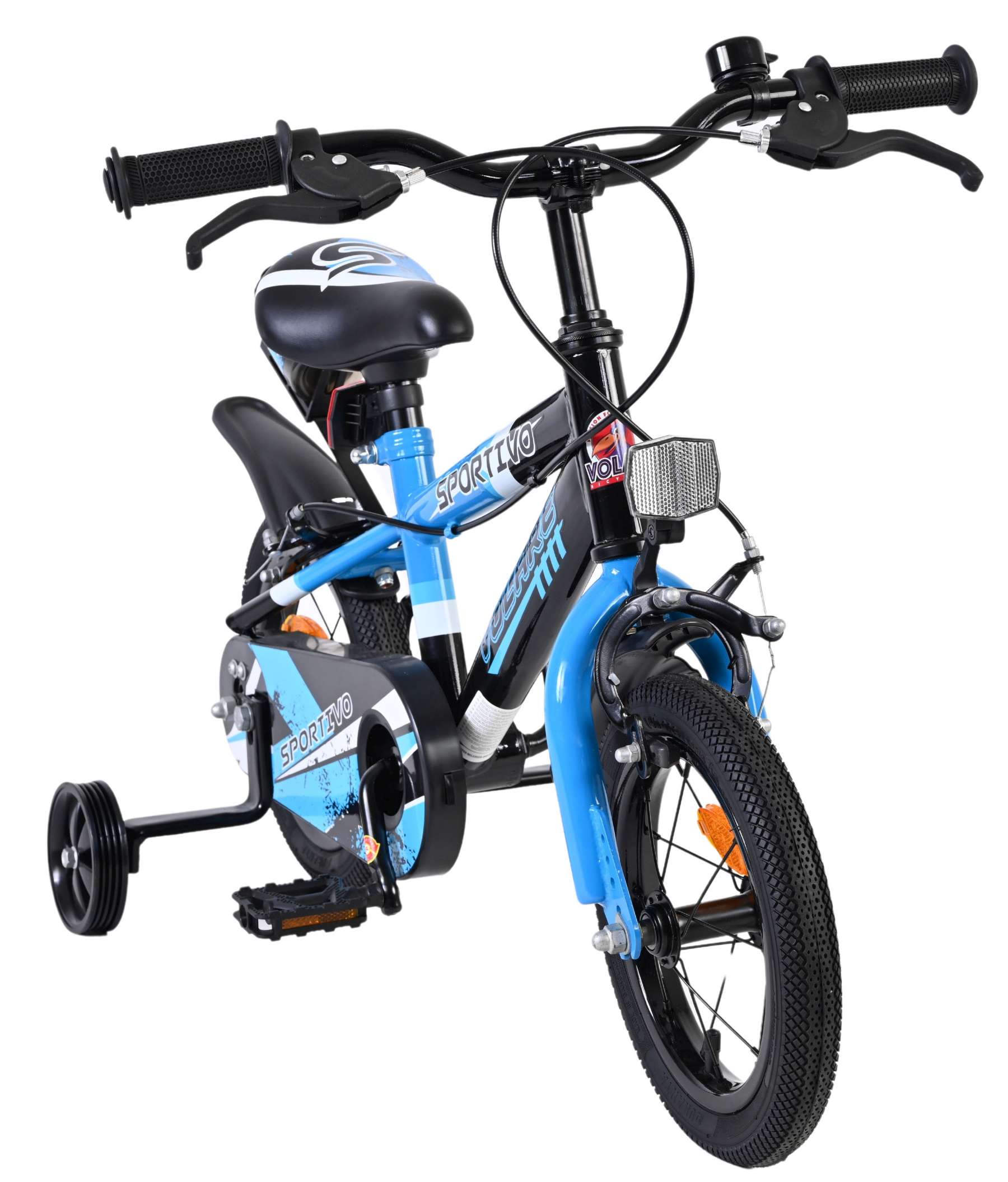 Volare Sportivo Kinderfiets - Jongens - 12 inch - Blauw Zwart - Twee Handremmen 5 Volare Sportivo Kinderfiets - Jongens - 12 inch - Blauw Zwart - Twee Handremmen - Afbeelding 5