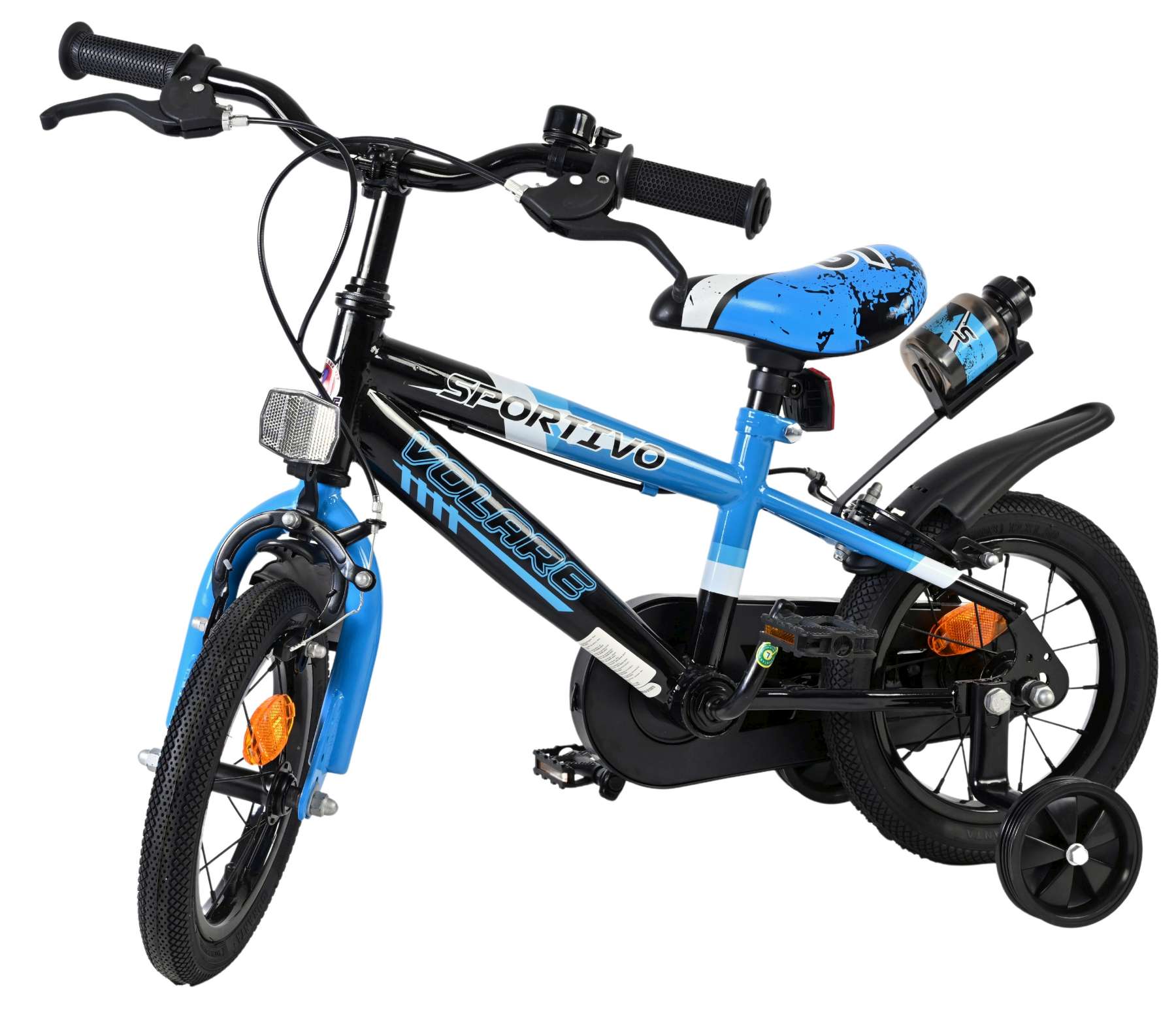Volare Sportivo Kinderfiets - Jongens - 12 inch - Blauw Zwart - Twee Handremmen 8 Volare Sportivo Kinderfiets - Jongens - 12 inch - Blauw Zwart - Twee Handremmen - Afbeelding 8