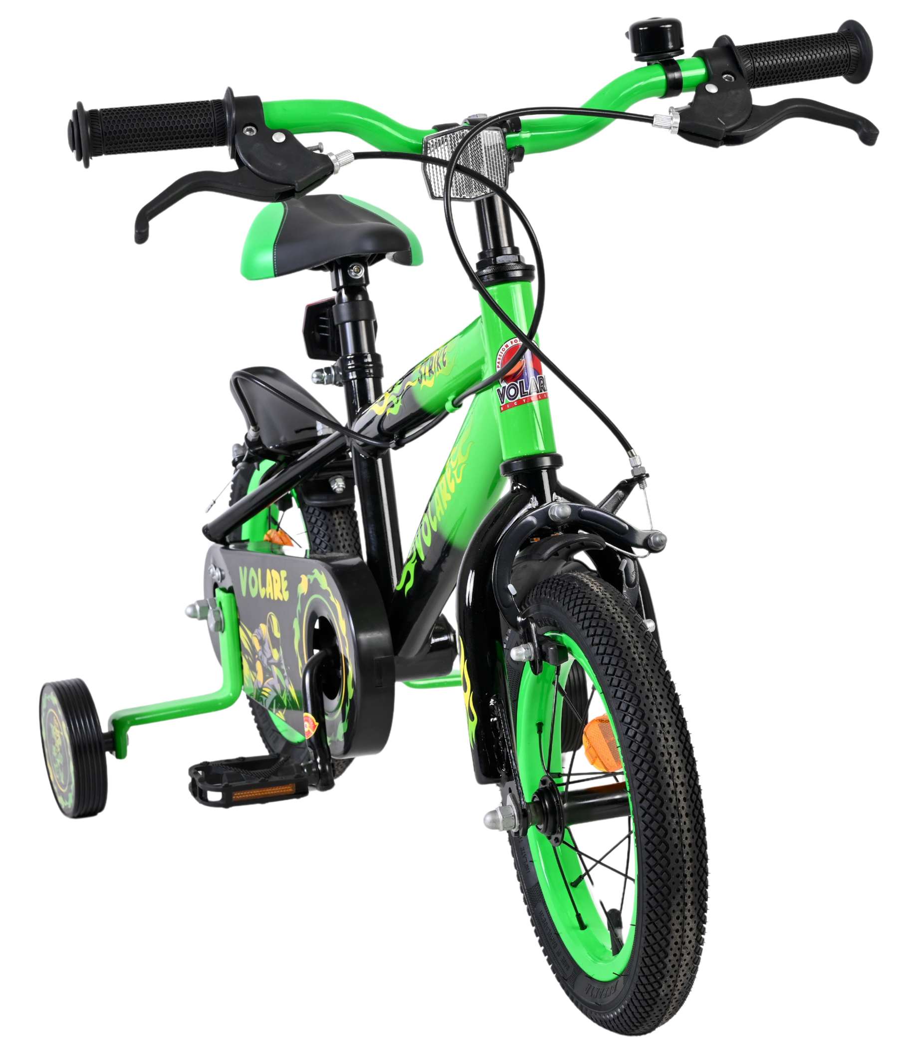 Volare Strike Kinderfiets - Jongens - 12 inch - Zwart Groen - Twee Handremmen 5 Volare Strike Kinderfiets - Jongens - 12 inch - Zwart Groen - Twee Handremmen - Afbeelding 5