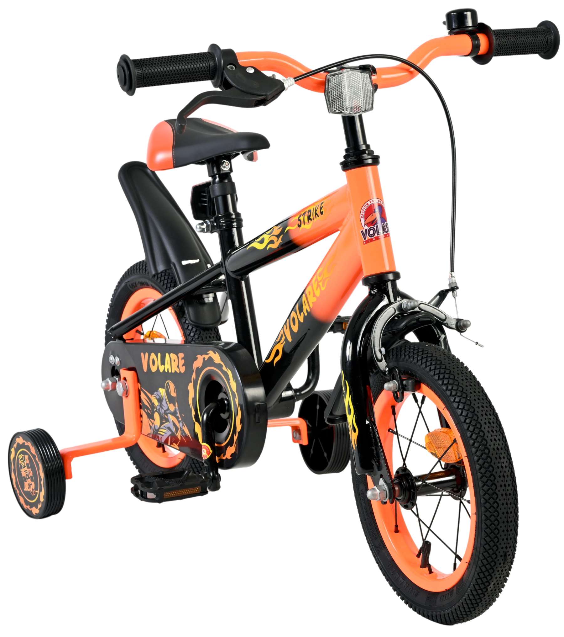 Volare Strike Kinderfiets - Jongens - 12 inch - Zwart Oranje 5 Volare Strike Kinderfiets - Jongens - 12 inch - Zwart Oranje - Afbeelding 5