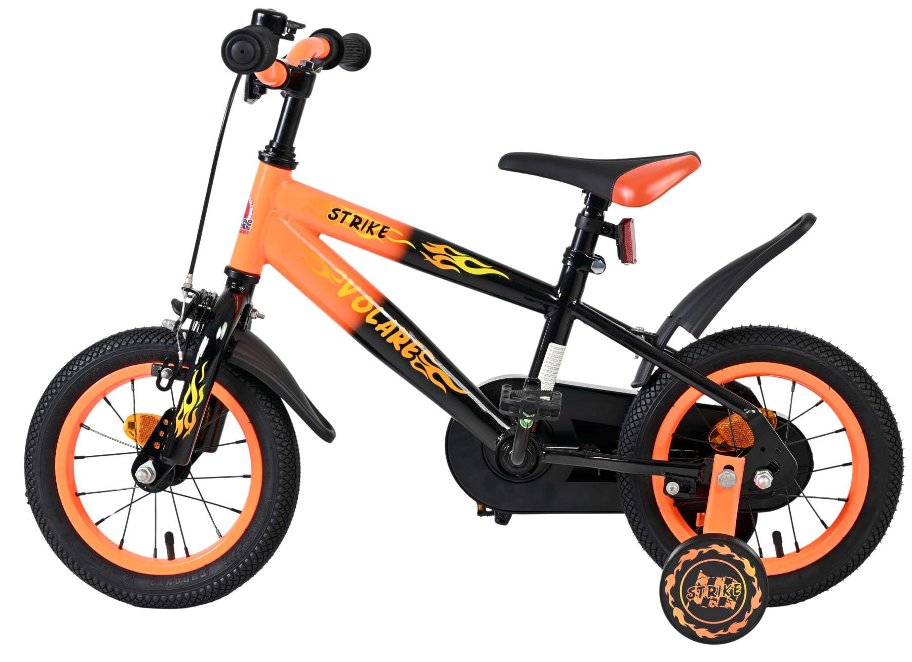 Volare Strike Kinderfiets - Jongens - 12 inch - Zwart Oranje 7 Volare Strike Kinderfiets - Jongens - 12 inch - Zwart Oranje - Afbeelding 7