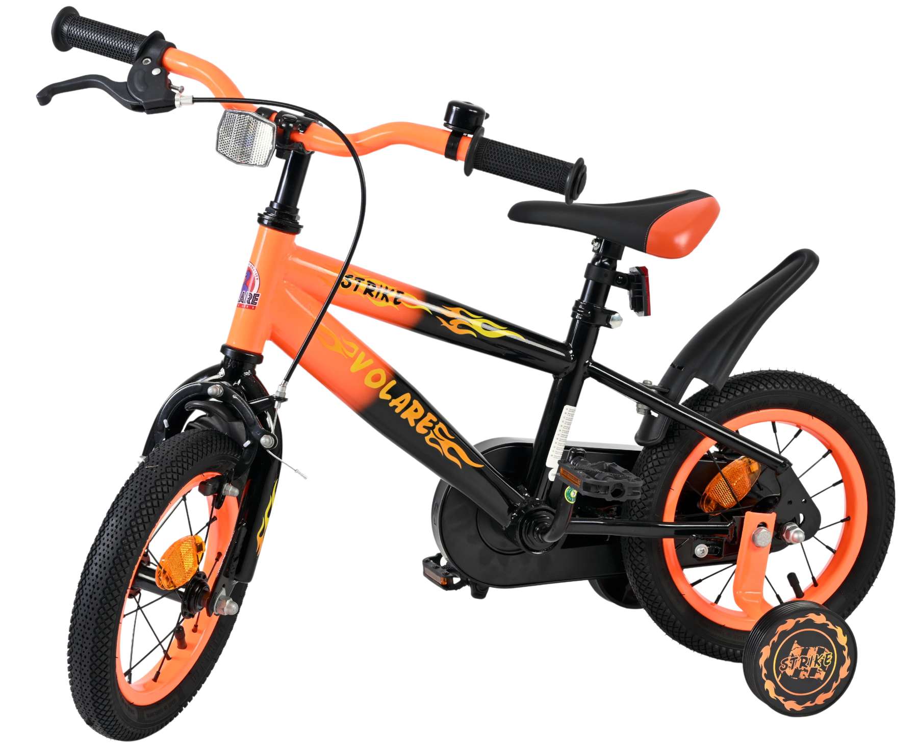Volare Strike Kinderfiets - Jongens - 12 inch - Zwart Oranje 8 Volare Strike Kinderfiets - Jongens - 12 inch - Zwart Oranje - Afbeelding 8
