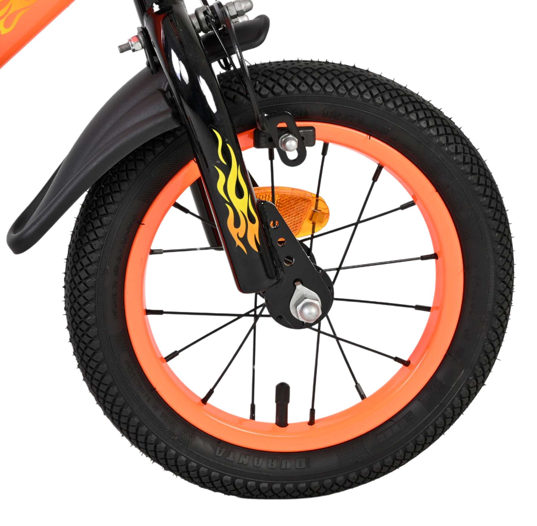 Volare Strike Kinderfiets - Jongens - 12 inch - Zwart Oranje - Twee Handremmen 3 Volare Strike Kinderfiets - Jongens - 12 inch - Zwart Oranje - Twee Handremmen - Afbeelding 3