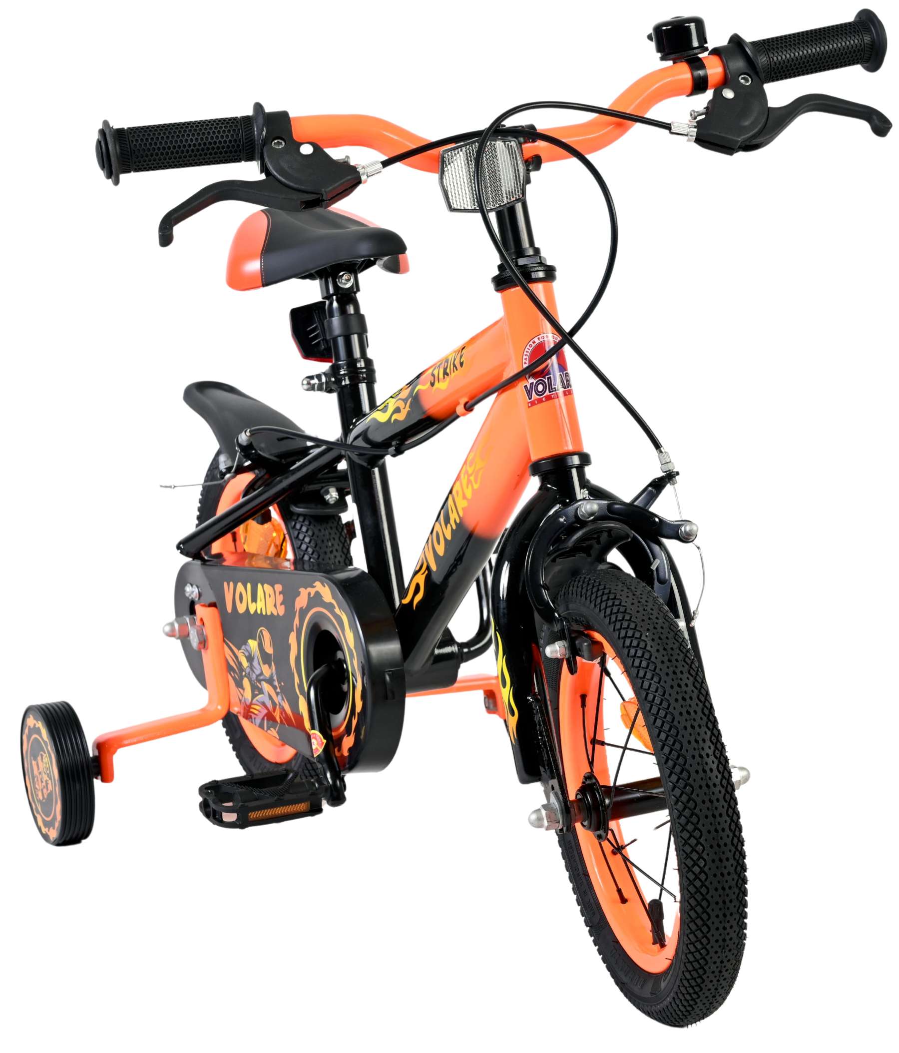 Volare Strike Kinderfiets - Jongens - 12 inch - Zwart Oranje - Twee Handremmen 5 Volare Strike Kinderfiets - Jongens - 12 inch - Zwart Oranje - Twee Handremmen - Afbeelding 5