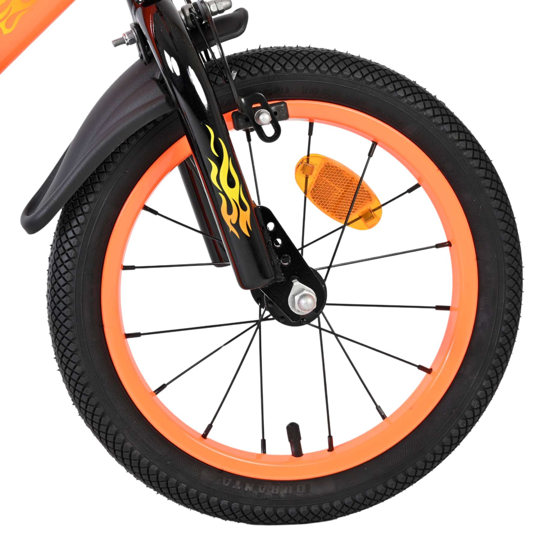 Volare Strike Kinderfiets - Jongens - 14 inch - Zwart Oranje 3 Volare Strike Kinderfiets - Jongens - 14 inch - Zwart Oranje - Afbeelding 3