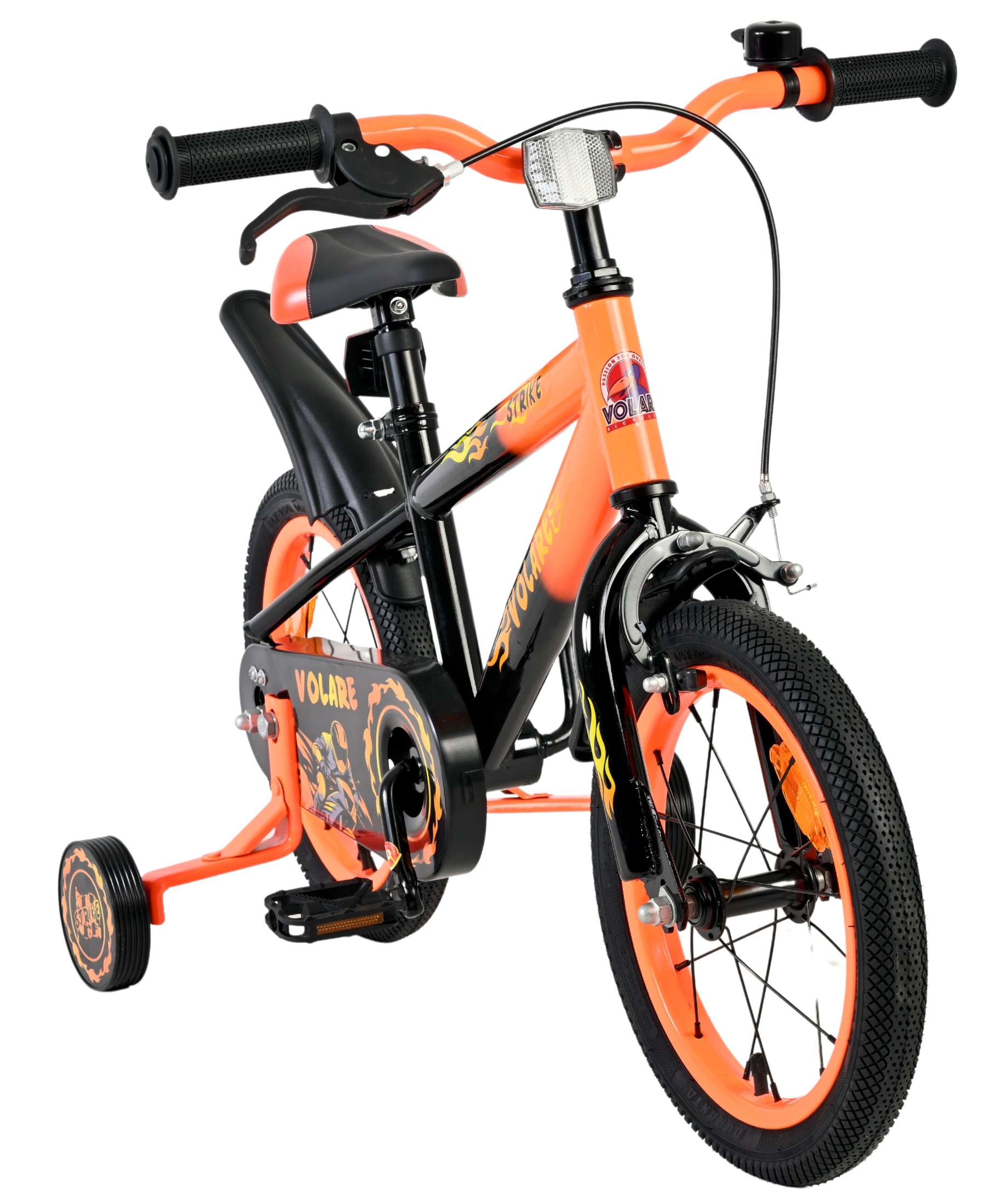 Volare Strike Kinderfiets - Jongens - 14 inch - Zwart Oranje 5 Volare Strike Kinderfiets - Jongens - 14 inch - Zwart Oranje - Afbeelding 5