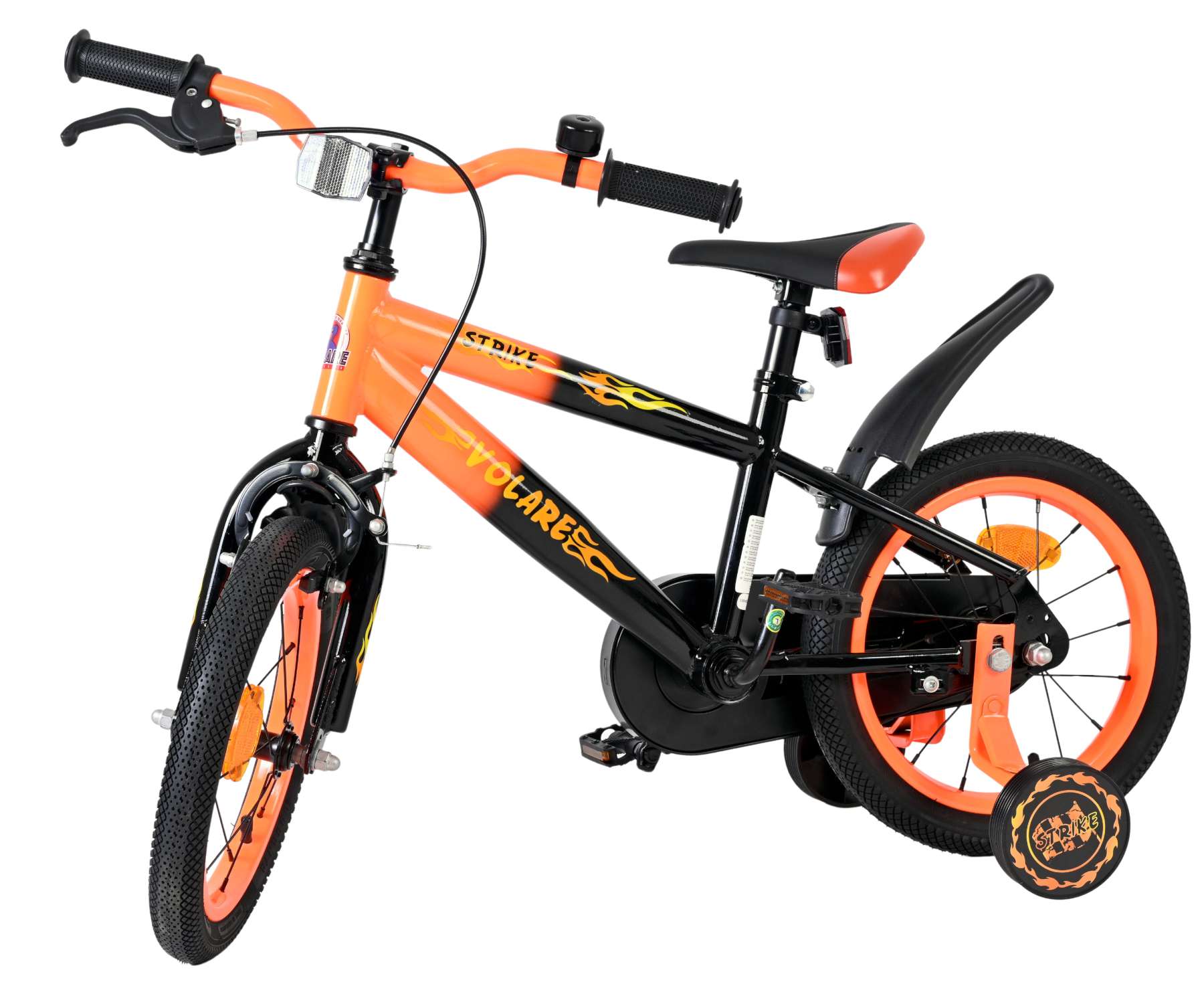 Volare Strike Kinderfiets - Jongens - 14 inch - Zwart Oranje 8 Volare Strike Kinderfiets - Jongens - 14 inch - Zwart Oranje - Afbeelding 8