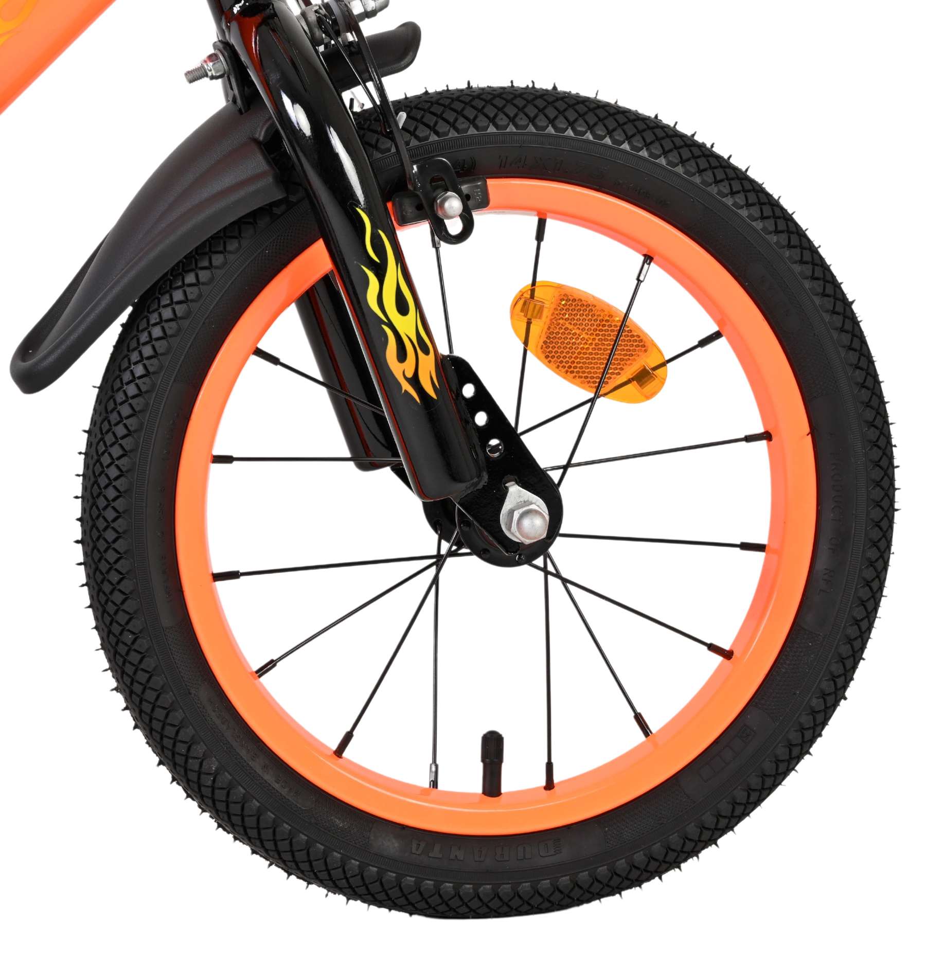 Volare Strike Kinderfiets - Jongens - 14 inch - Zwart Oranje - Twee handremmen 3 Volare Strike Kinderfiets - Jongens - 14 inch - Zwart Oranje - Twee handremmen - Afbeelding 3