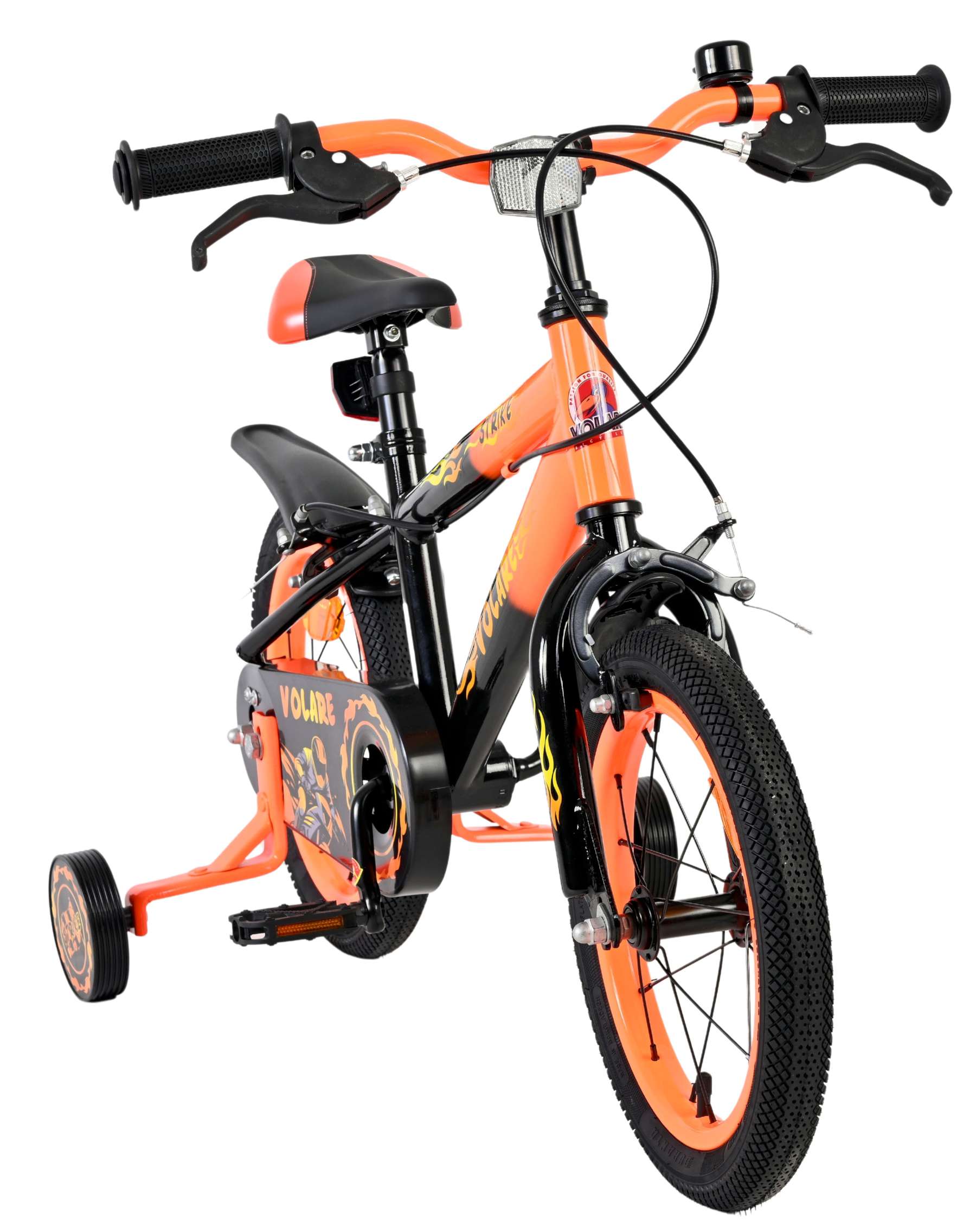 Volare Strike Kinderfiets - Jongens - 14 inch - Zwart Oranje - Twee handremmen 5 Volare Strike Kinderfiets - Jongens - 14 inch - Zwart Oranje - Twee handremmen - Afbeelding 5