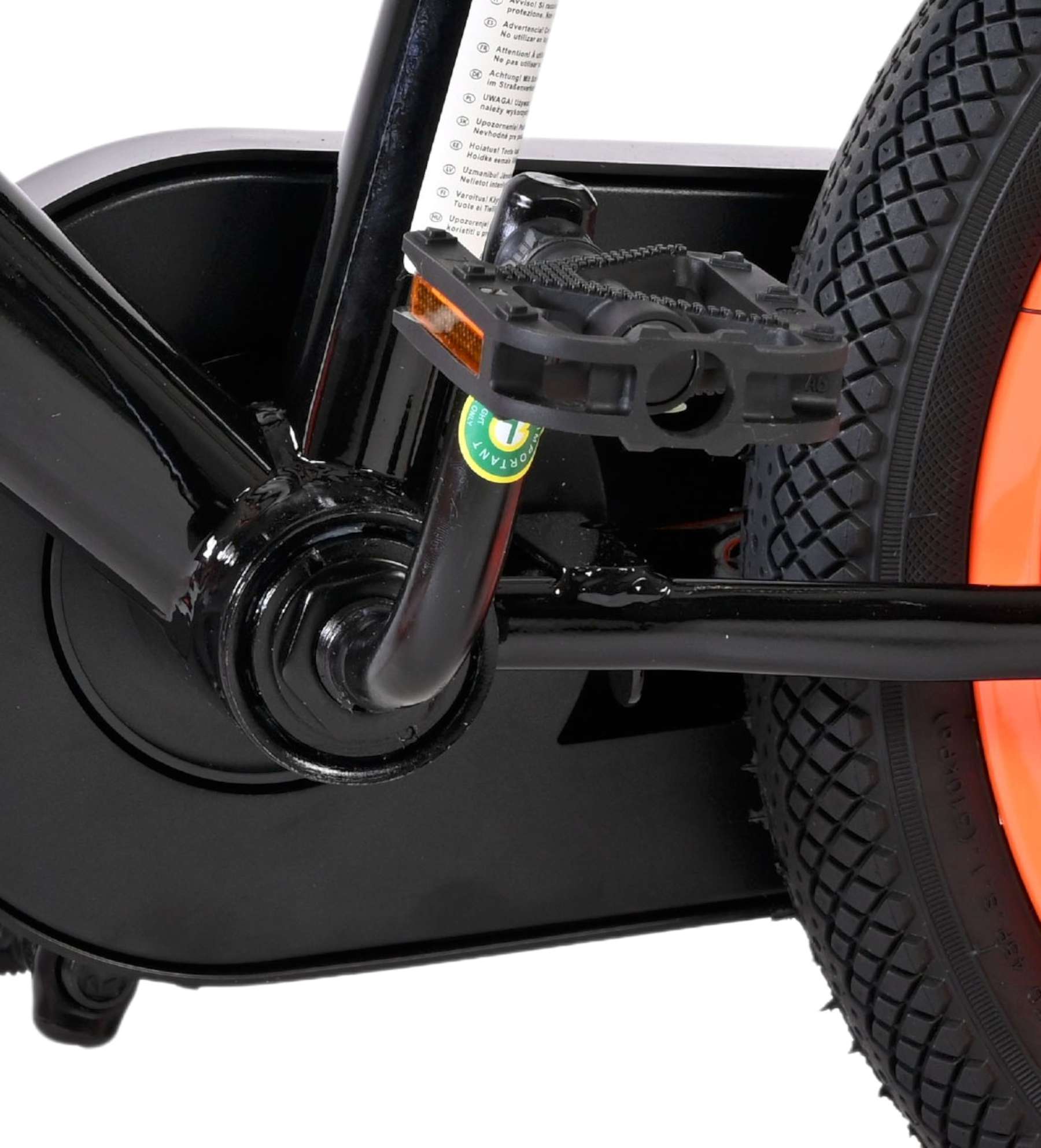 Volare Strike Kinderfiets - Jongens - 14 inch - Zwart Oranje - Twee handremmen 9 Volare Strike Kinderfiets - Jongens - 14 inch - Zwart Oranje - Twee handremmen - Afbeelding 9