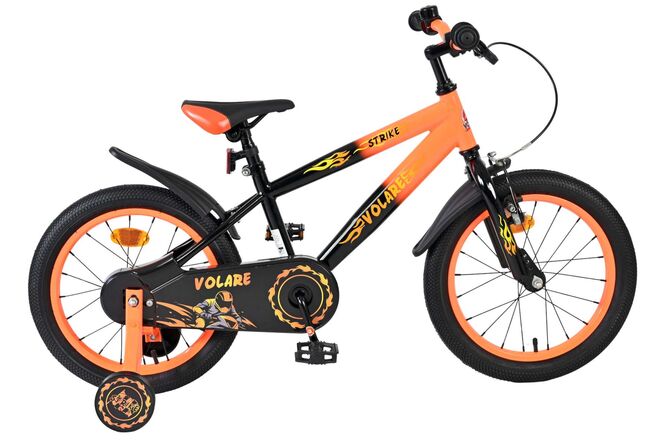Volare Strike Kinderfiets - Jongens - 16 inch - Zwart Oranje 1 Volare Strike Kinderfiets - Jongens - 16 inch - Zwart Oranje