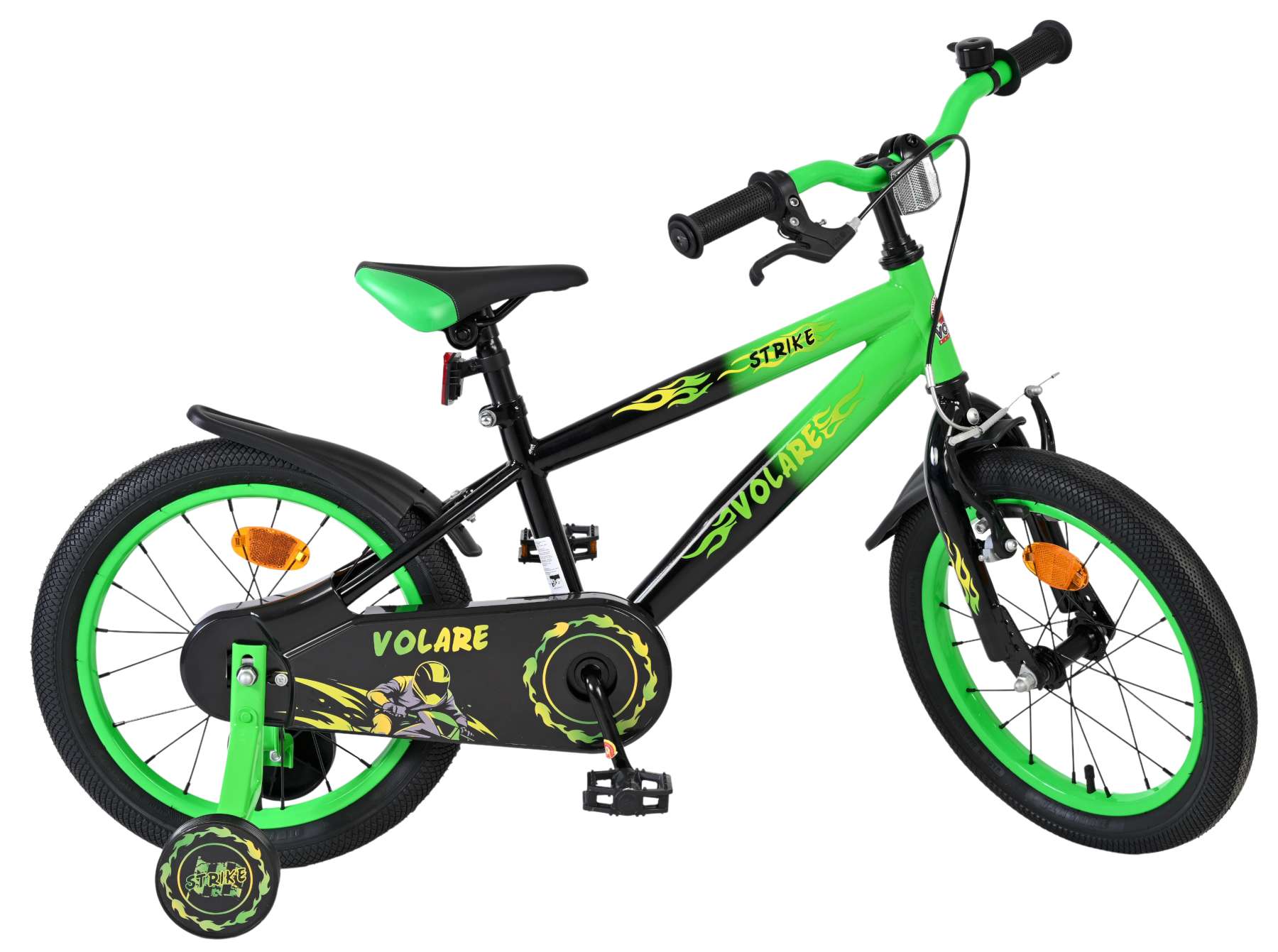 Volare Strike Kinderfiets - Jongens - 16 inch - Zwart Groen 10 Volare Strike Kinderfiets - Jongens - 16 inch - Zwart Groen - Afbeelding 10