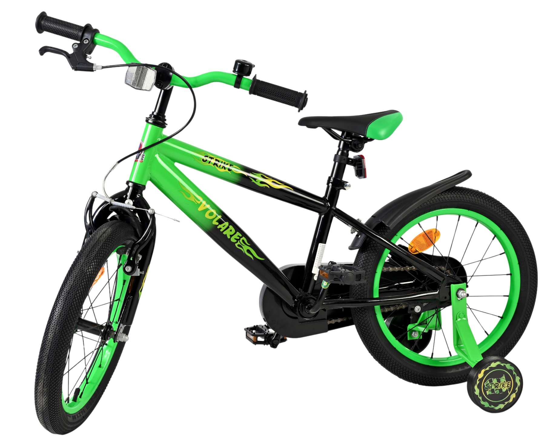 Volare Strike Kinderfiets - Jongens - 16 inch - Zwart Groen 8 Volare Strike Kinderfiets - Jongens - 16 inch - Zwart Groen - Afbeelding 8