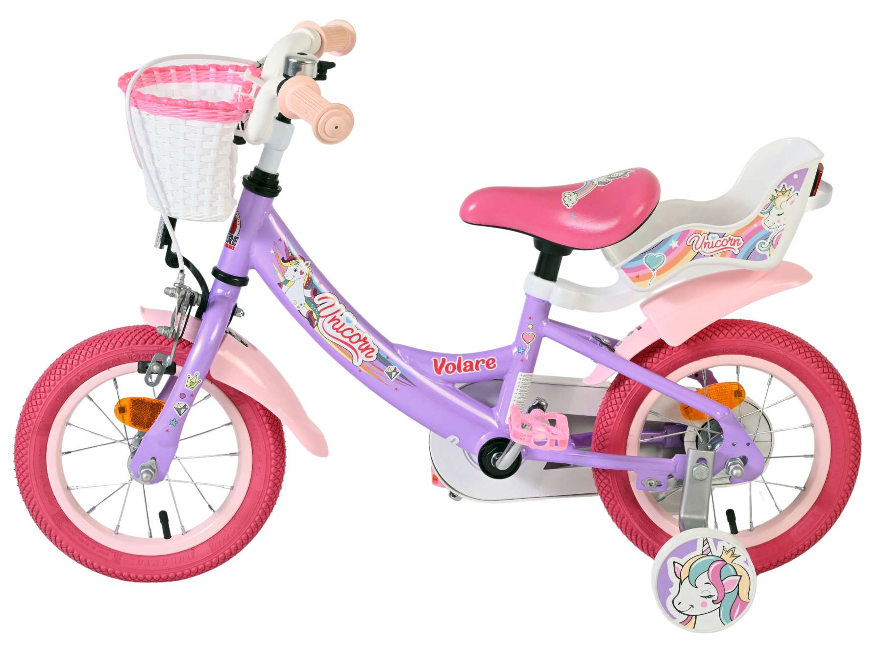 Volare Unicorn Kinderfiets - Meisjes - 12 inch - Paars - Afbeelding 7