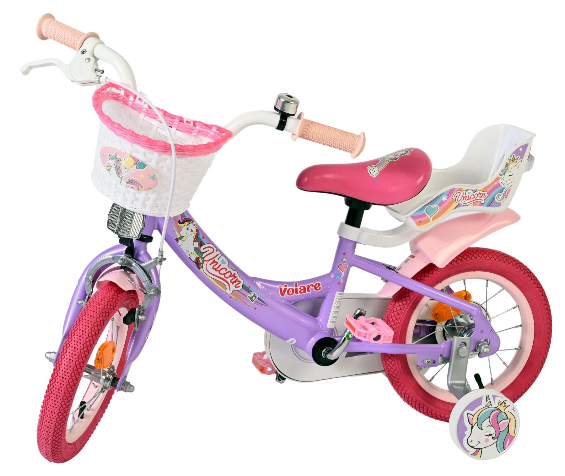 Volare Unicorn Kinderfiets - Meisjes - 12 inch - Paars - Afbeelding 8
