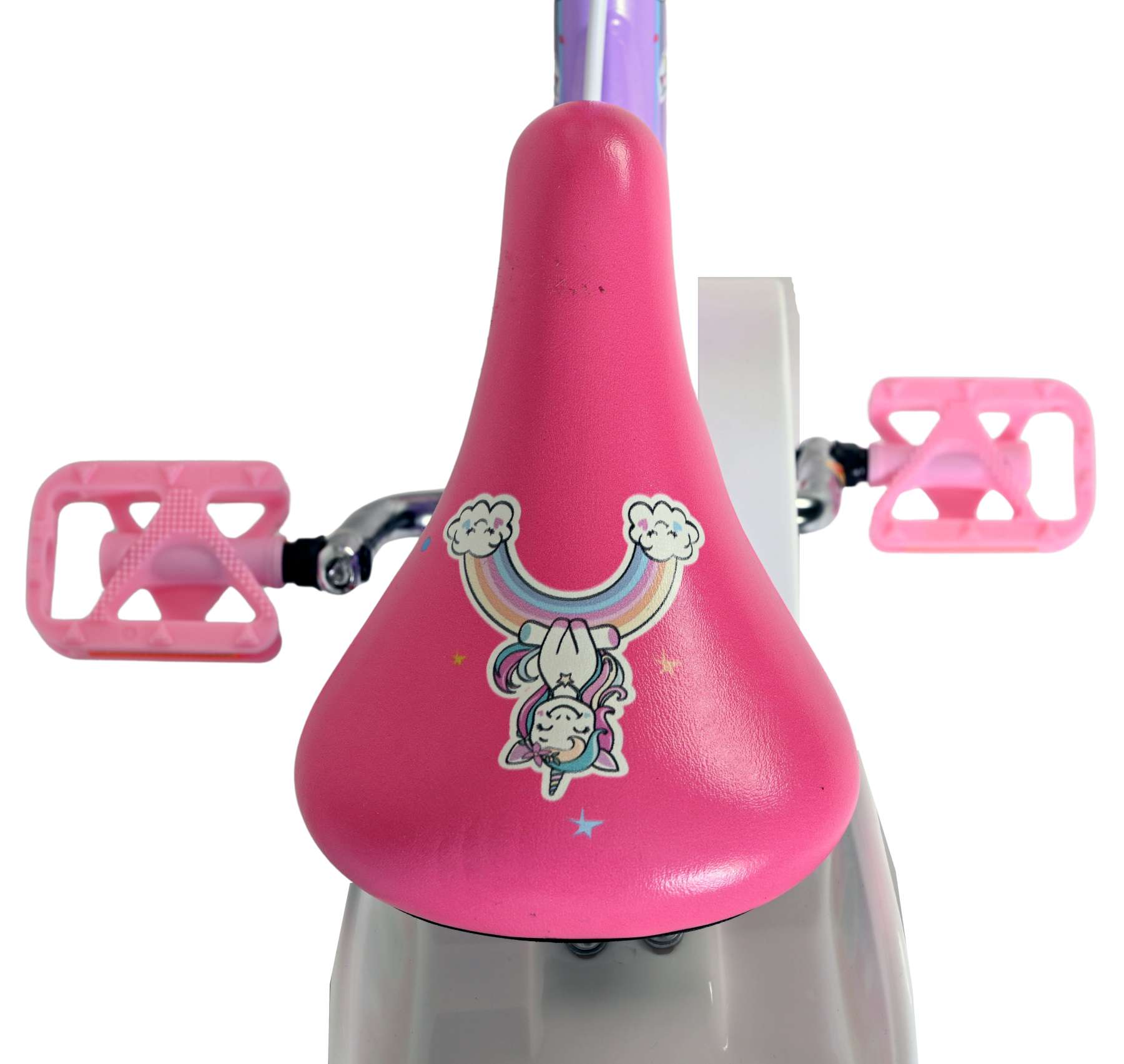 Volare Unicorn Kinderfiets - Meisjes - 12 inch - Paars - Twee handremmen 4 Volare Unicorn Kinderfiets - Meisjes - 12 inch - Paars - Twee handremmen - Afbeelding 4