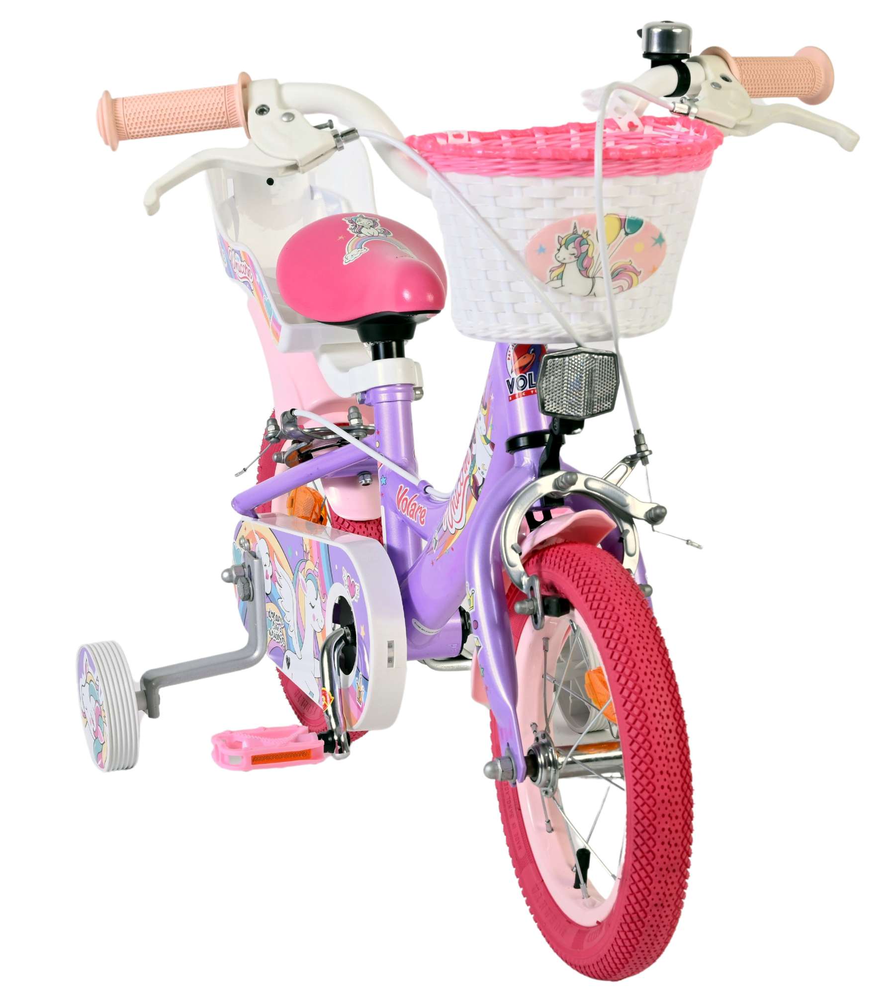 Volare Unicorn Kinderfiets - Meisjes - 12 inch - Paars - Twee handremmen 5 Volare Unicorn Kinderfiets - Meisjes - 12 inch - Paars - Twee handremmen - Afbeelding 5