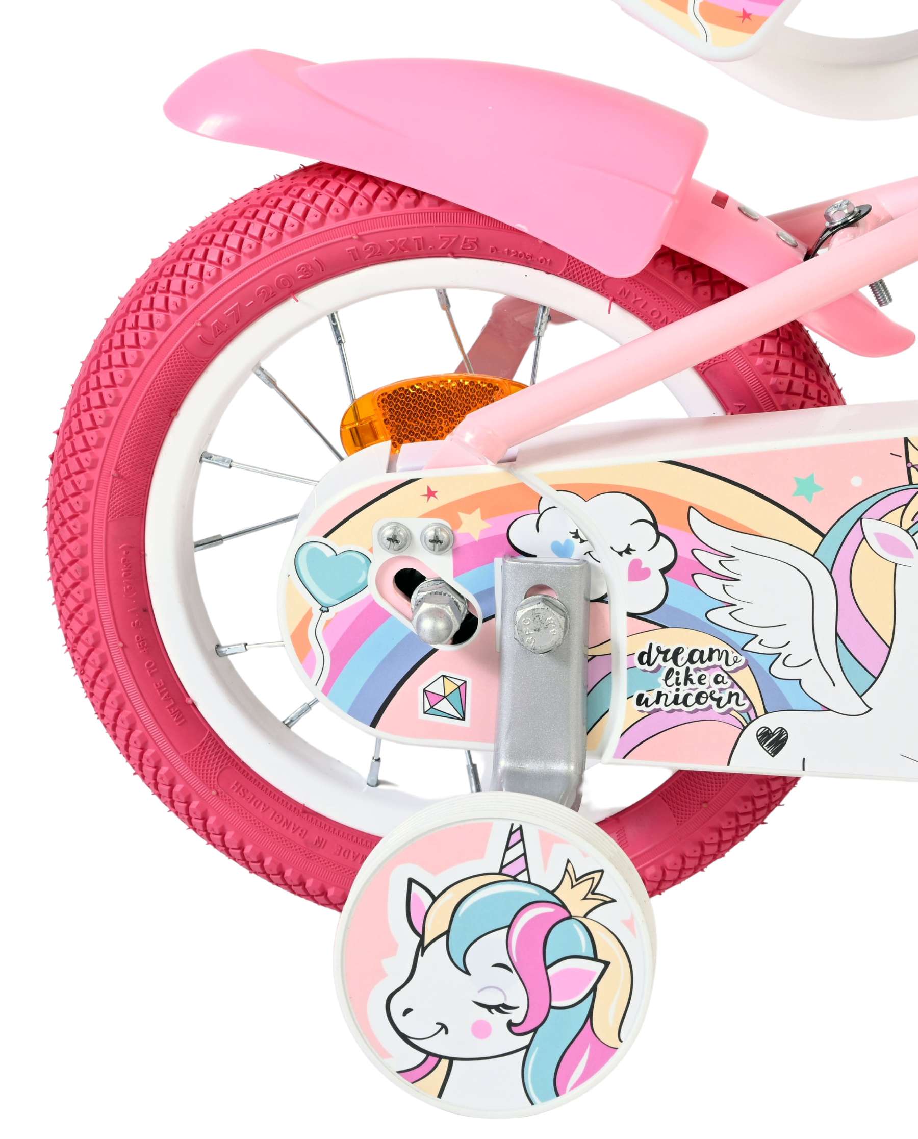 Volare Unicorn Kinderfiets - Meisjes - 12 inch - Roze - Afbeelding 2