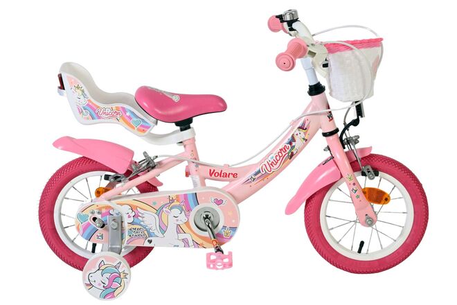 Volare Unicorn Kinderfiets - Meisjes - 12 inch - Roze - Twee handremmen 1 Volare Unicorn Kinderfiets - Meisjes - 12 inch - Roze - Twee handremmen