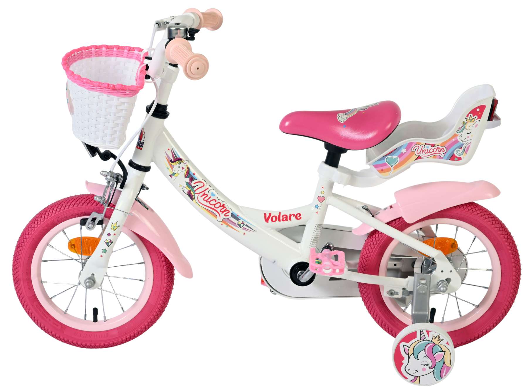 Volare Unicorn Kinderfiets - Meisjes - 12 inch - Wit 7 Volare Unicorn Kinderfiets - Meisjes - 12 inch - Wit - Afbeelding 7