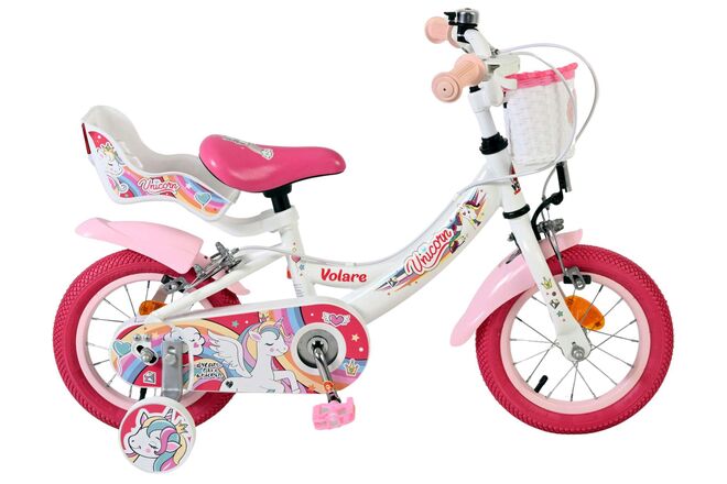 Volare Unicorn Kinderfiets - Meisjes - 12 inch - Wit - Twee handremmen 1 Volare Unicorn Kinderfiets - Meisjes - 12 inch - Wit - Twee handremmen