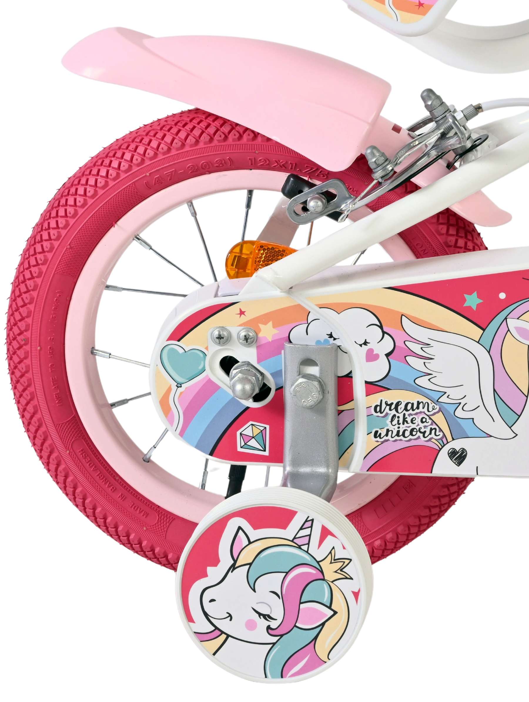 Volare Unicorn Kinderfiets - Meisjes - 12 inch - Wit - Twee handremmen 2 Volare Unicorn Kinderfiets - Meisjes - 12 inch - Wit - Twee handremmen - Afbeelding 2