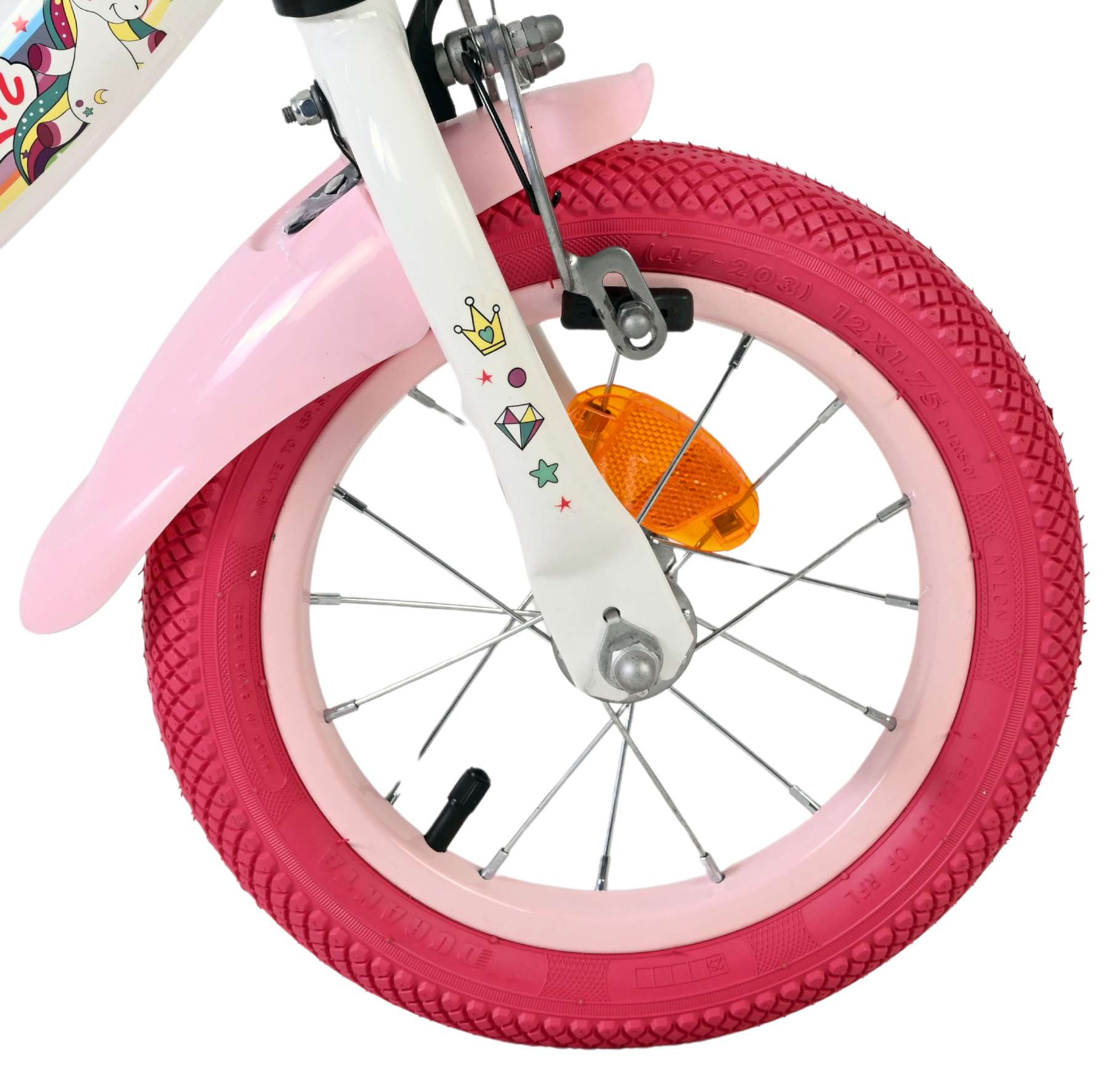 Volare Unicorn Kinderfiets - Meisjes - 12 inch - Wit - Twee handremmen 3 Volare Unicorn Kinderfiets - Meisjes - 12 inch - Wit - Twee handremmen - Afbeelding 3