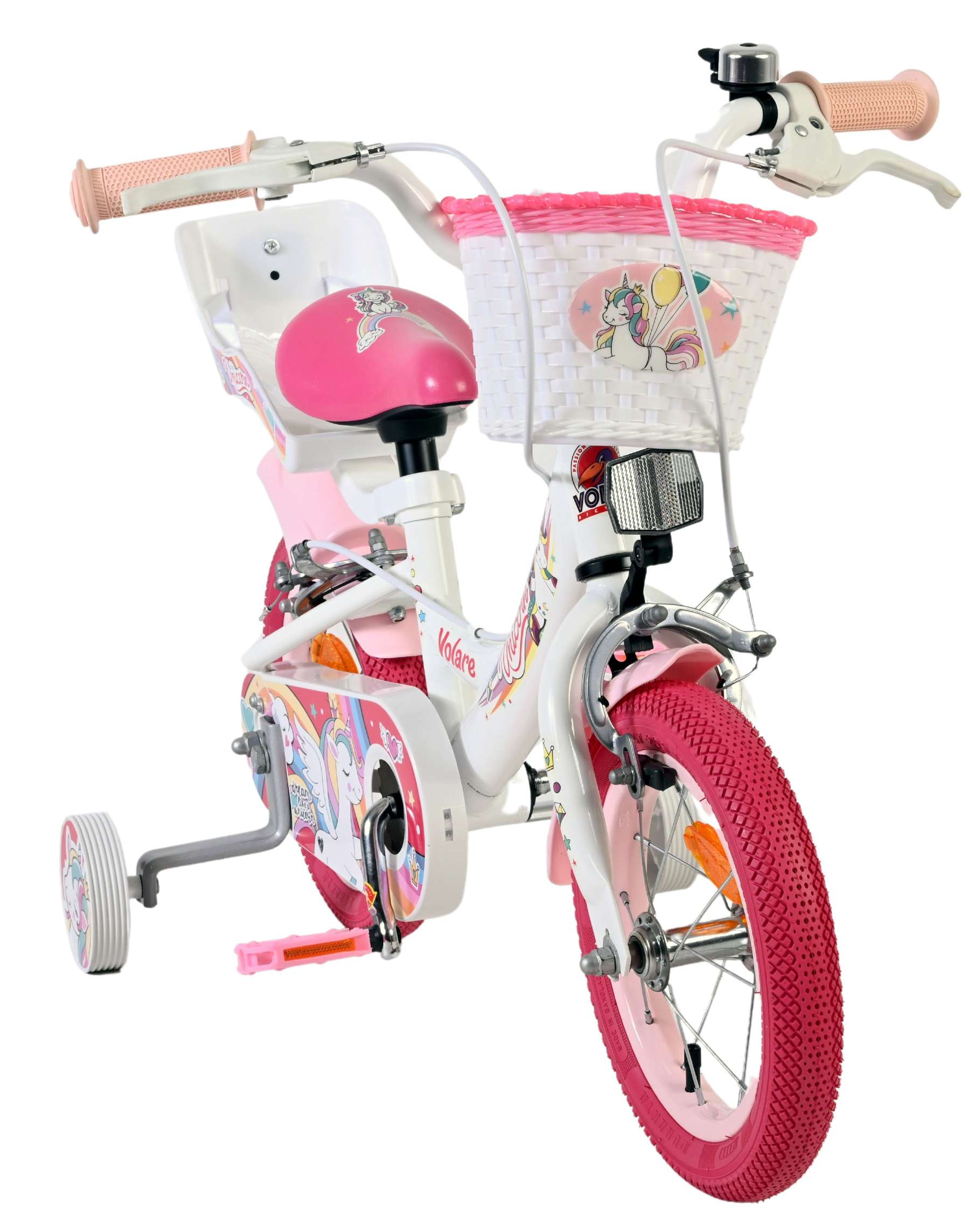 Volare Unicorn Kinderfiets - Meisjes - 12 inch - Wit - Twee handremmen 5 Volare Unicorn Kinderfiets - Meisjes - 12 inch - Wit - Twee handremmen - Afbeelding 5