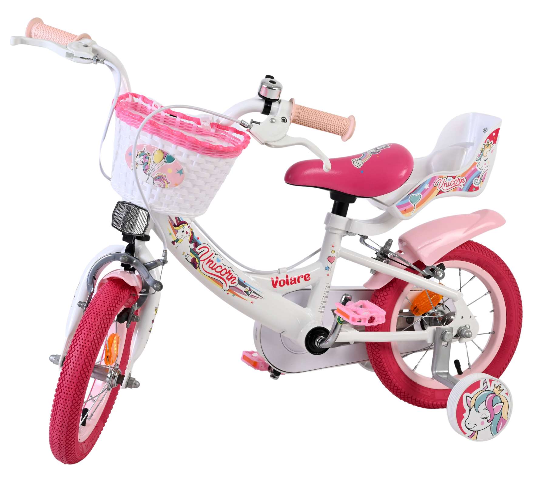 Volare Unicorn Kinderfiets - Meisjes - 12 inch - Wit - Twee handremmen 8 Volare Unicorn Kinderfiets - Meisjes - 12 inch - Wit - Twee handremmen - Afbeelding 8
