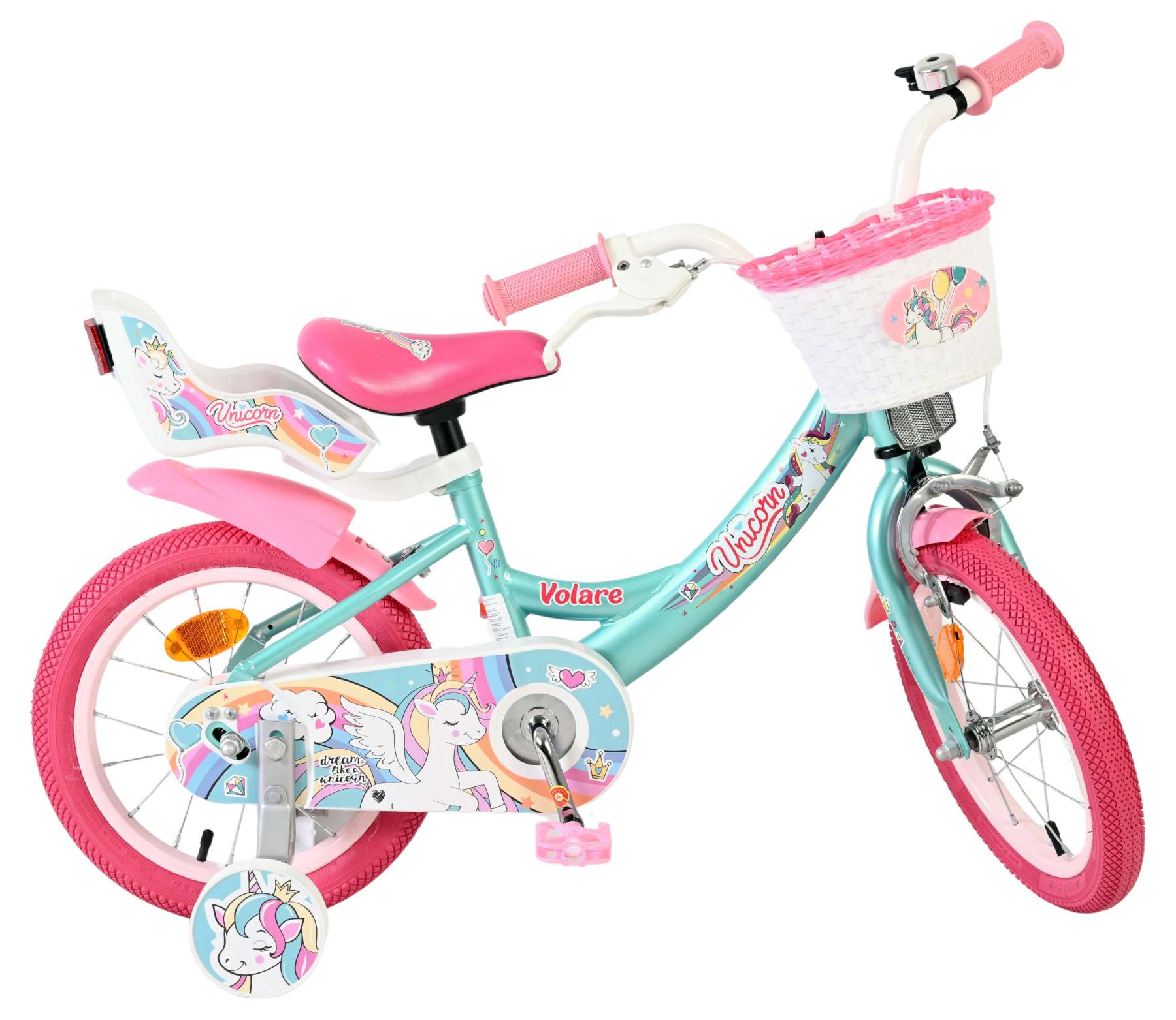 Volare Unicorn Kinderfiets - Meisjes - 14 inch - Groen 10 Volare Unicorn Kinderfiets - Meisjes - 14 inch - Groen - Afbeelding 10
